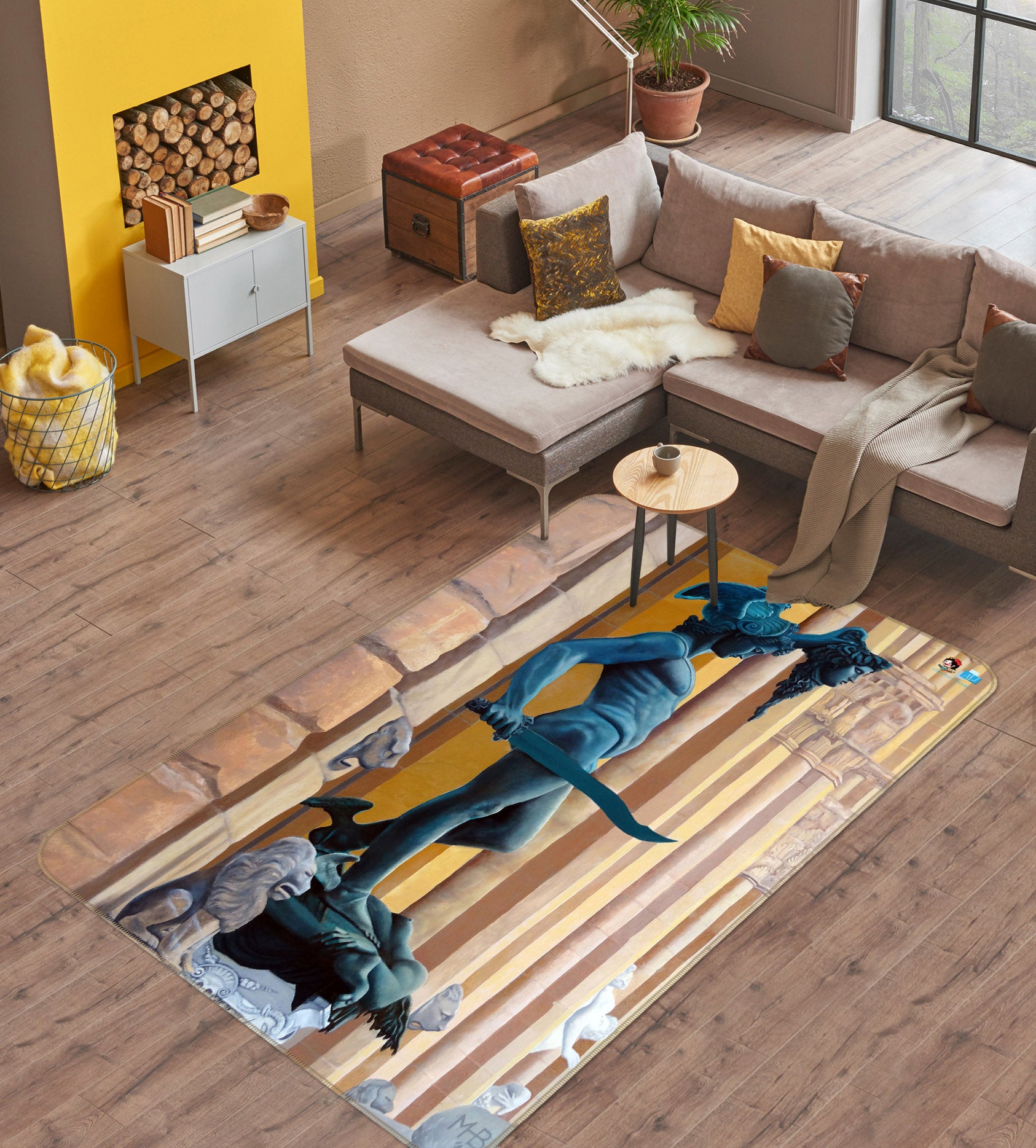 3D Portrait Statue 11162 Matthew Holden Bates Rug Non Slip Rug Mat