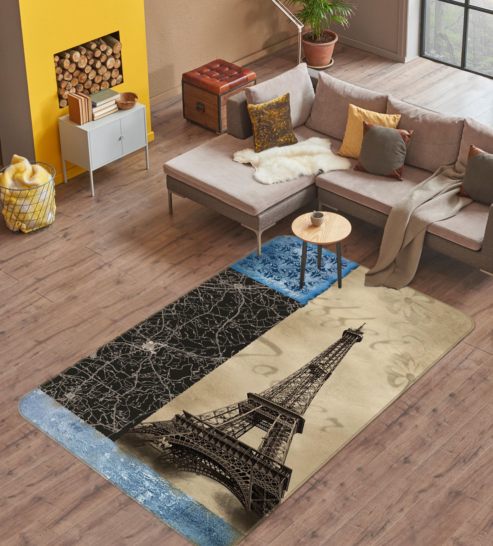 3D Iron Tower Building 32145 Non Slip Rug Mat