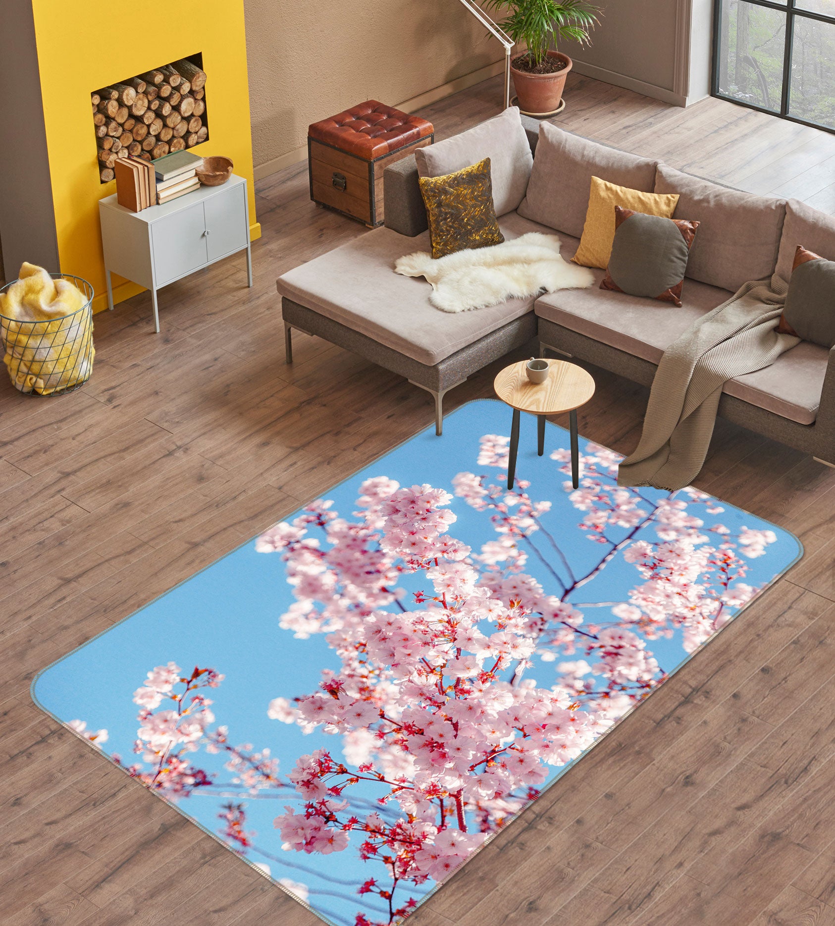 3D Cherry Blossom Branch 77241 Non Slip Rug Mat