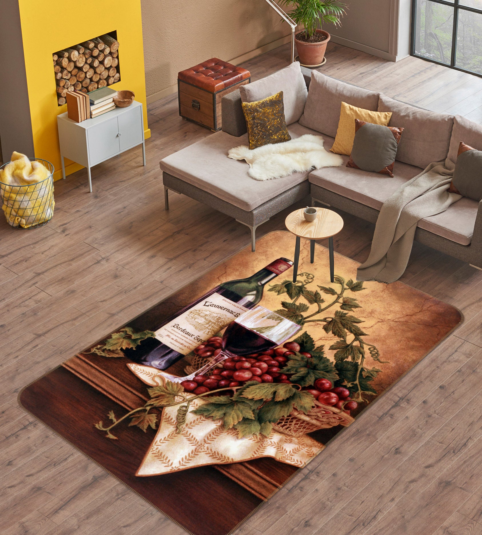 3D Red Wine Fruit 32208 Non Slip Rug Mat