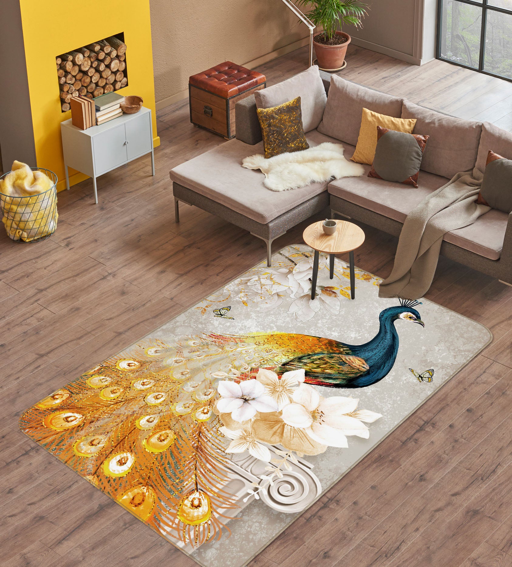 3D Peacock 34096 Non Slip Rug Mat