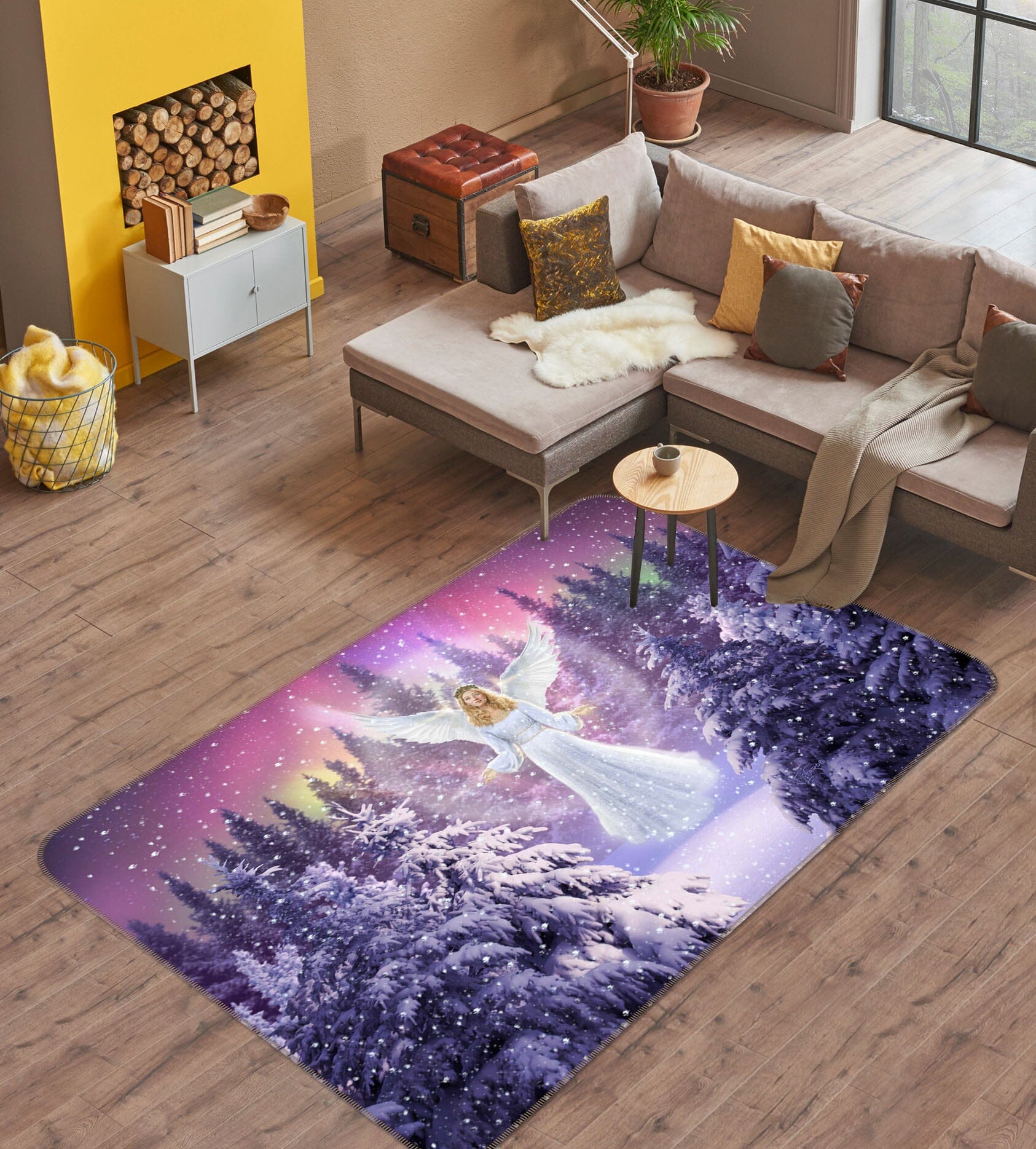 3D Snow Angel 1062 Jerry LoFaro Rug Non Slip Rug Mat Mat AJ Creativity Home 