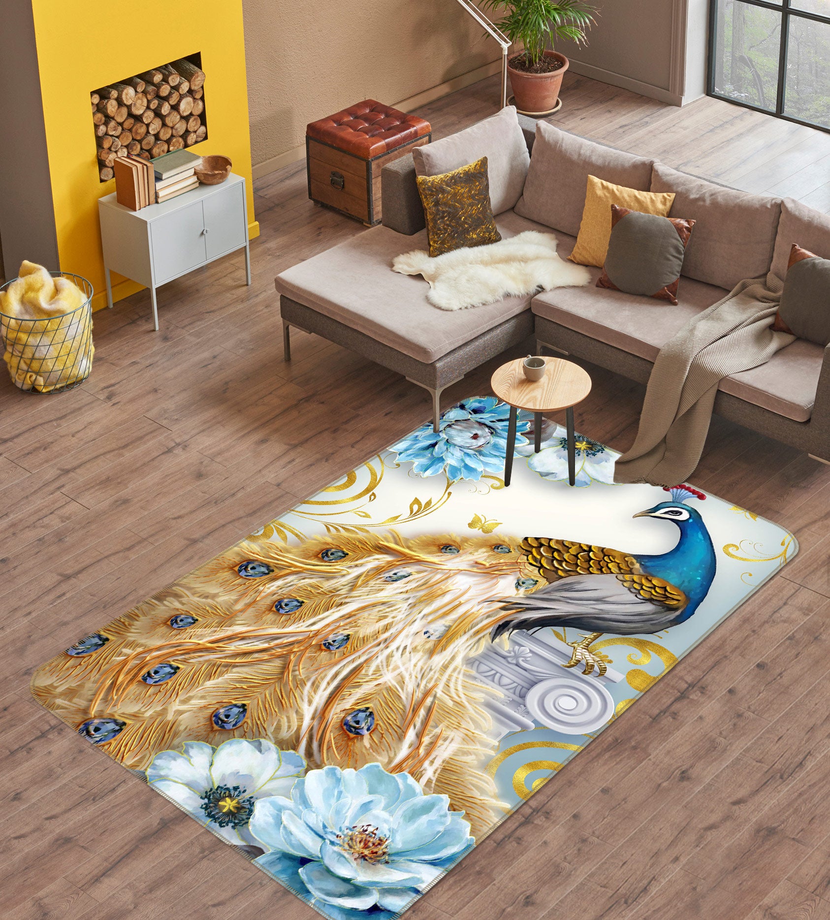 3D Peacock 27053 Non Slip Rug Mat