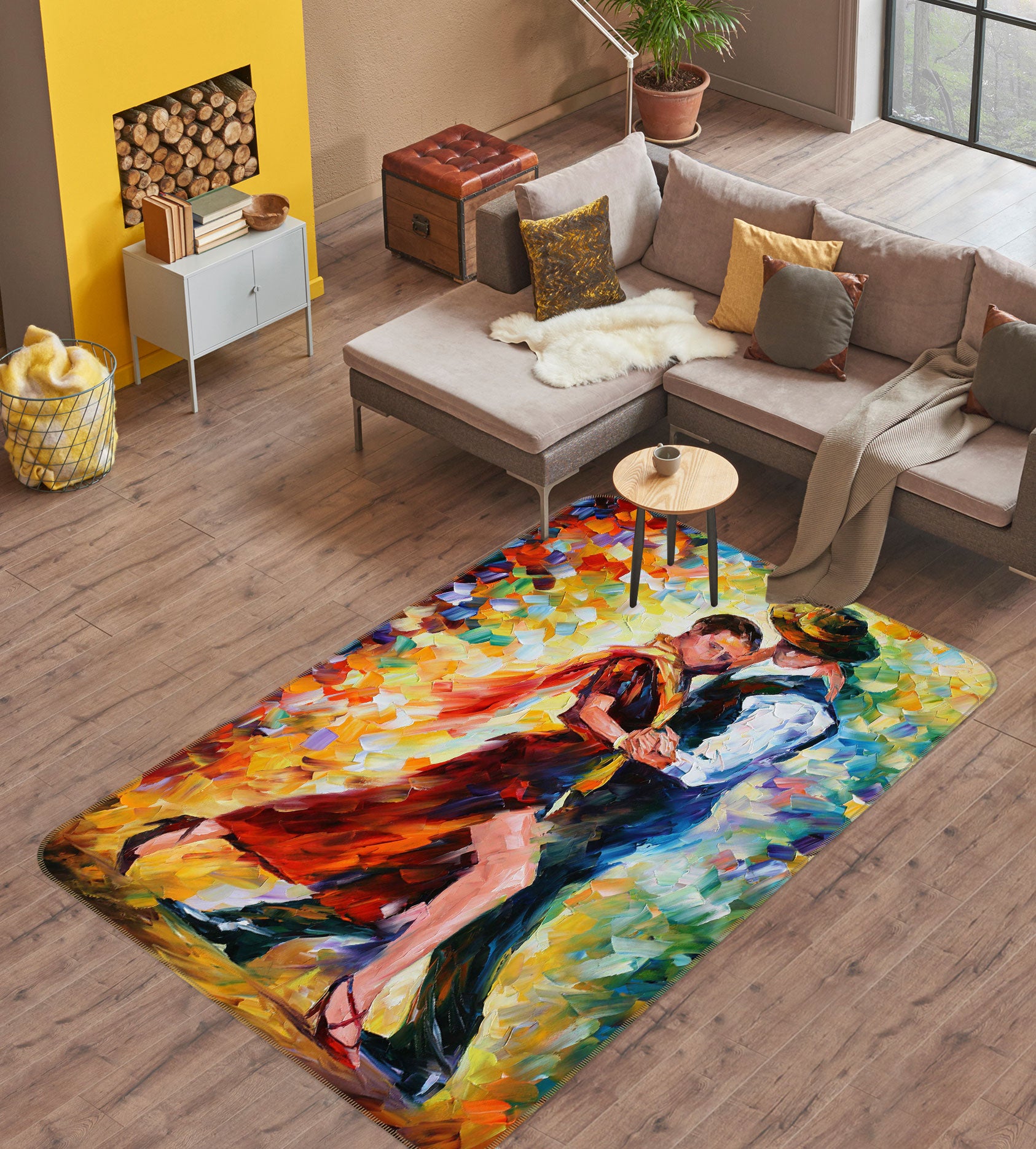3D Men Women Dancing 76197 Non Slip Rug Mat