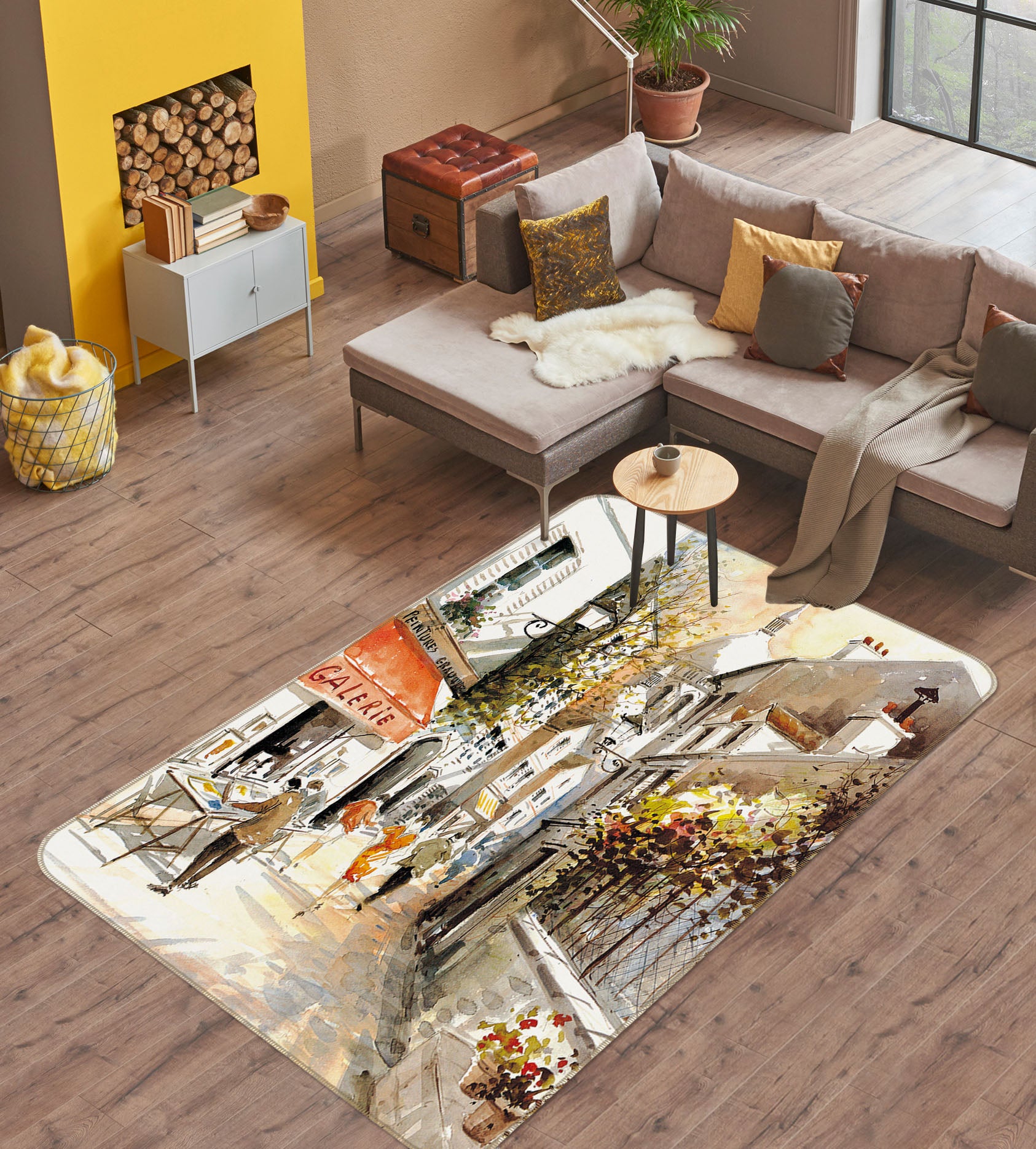 3D Houses Street 32182 Non Slip Rug Mat