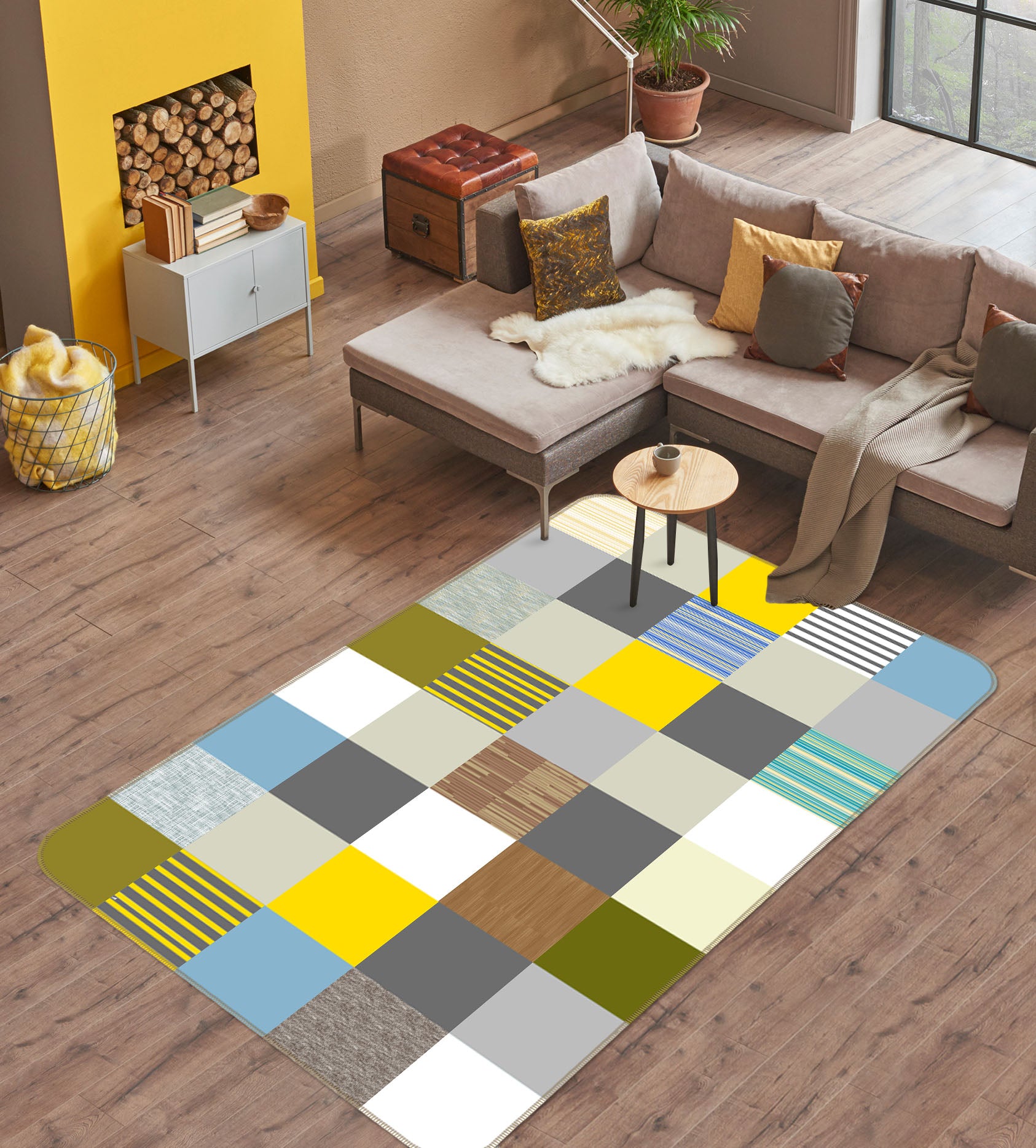 3D Square Pattern 29225 Non Slip Rug Mat