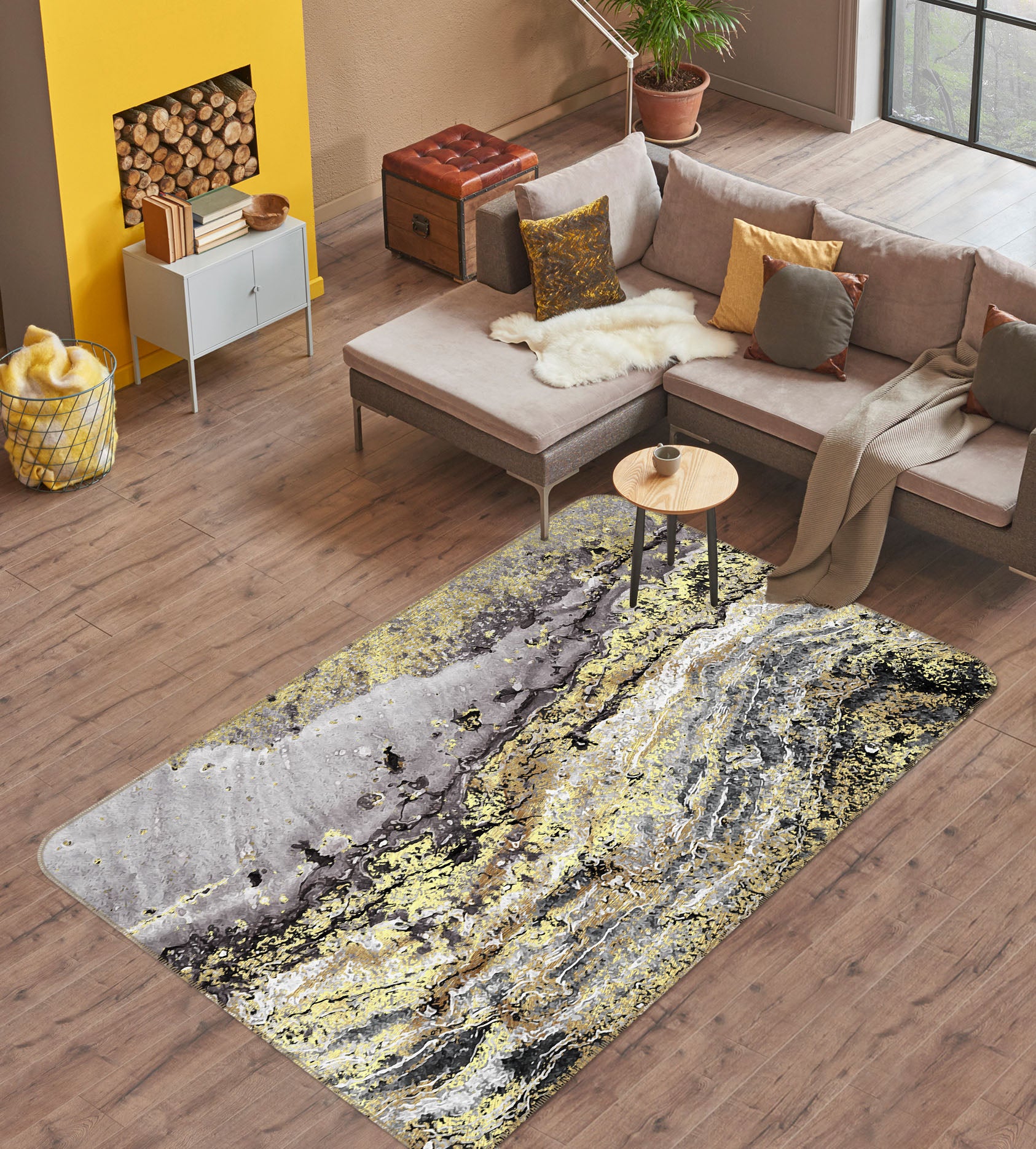 3D Stone Grain 29228 Non Slip Rug Mat