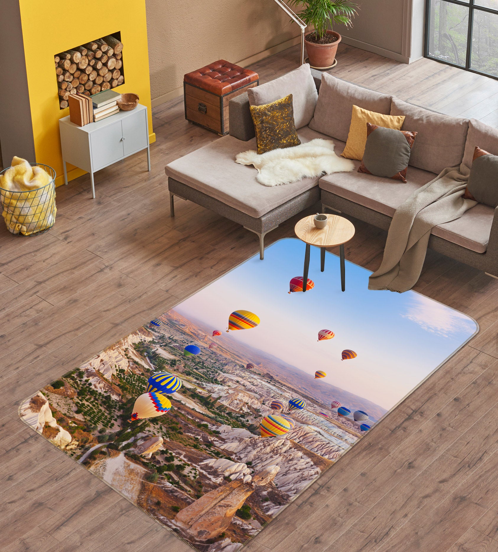3D Hot Air Balloon 26041 Non Slip Rug Mat