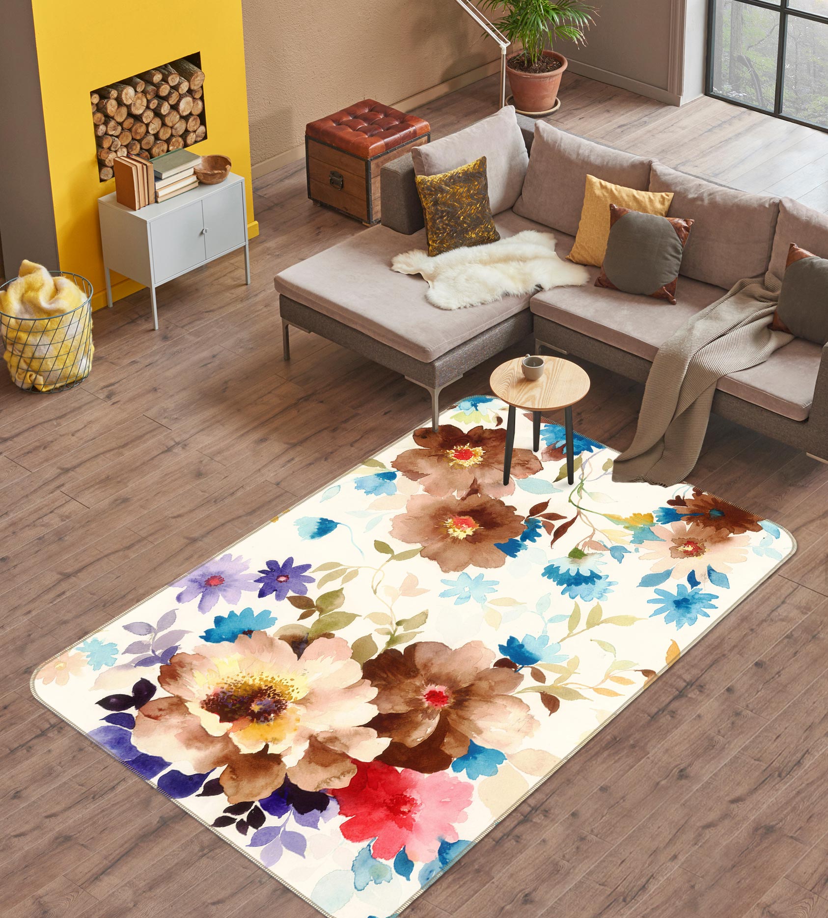 3D Flowers 27086 Non Slip Rug Mat