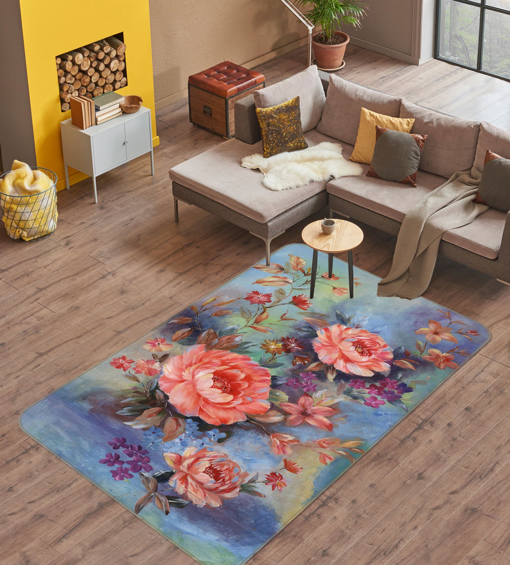 3D Flowers 26158 Non Slip Rug Mat