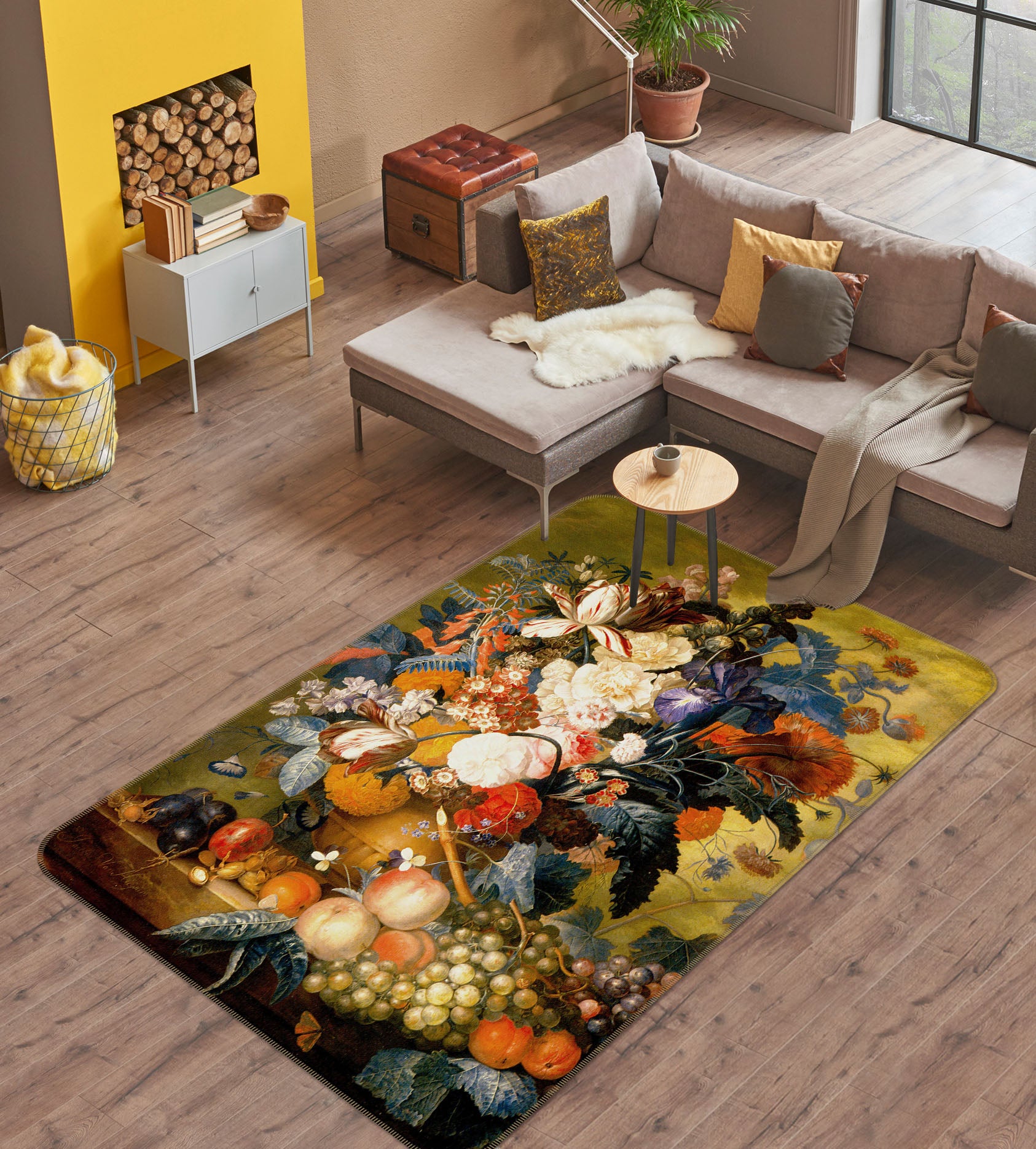 3D Flower Fruit 32101 Non Slip Rug Mat