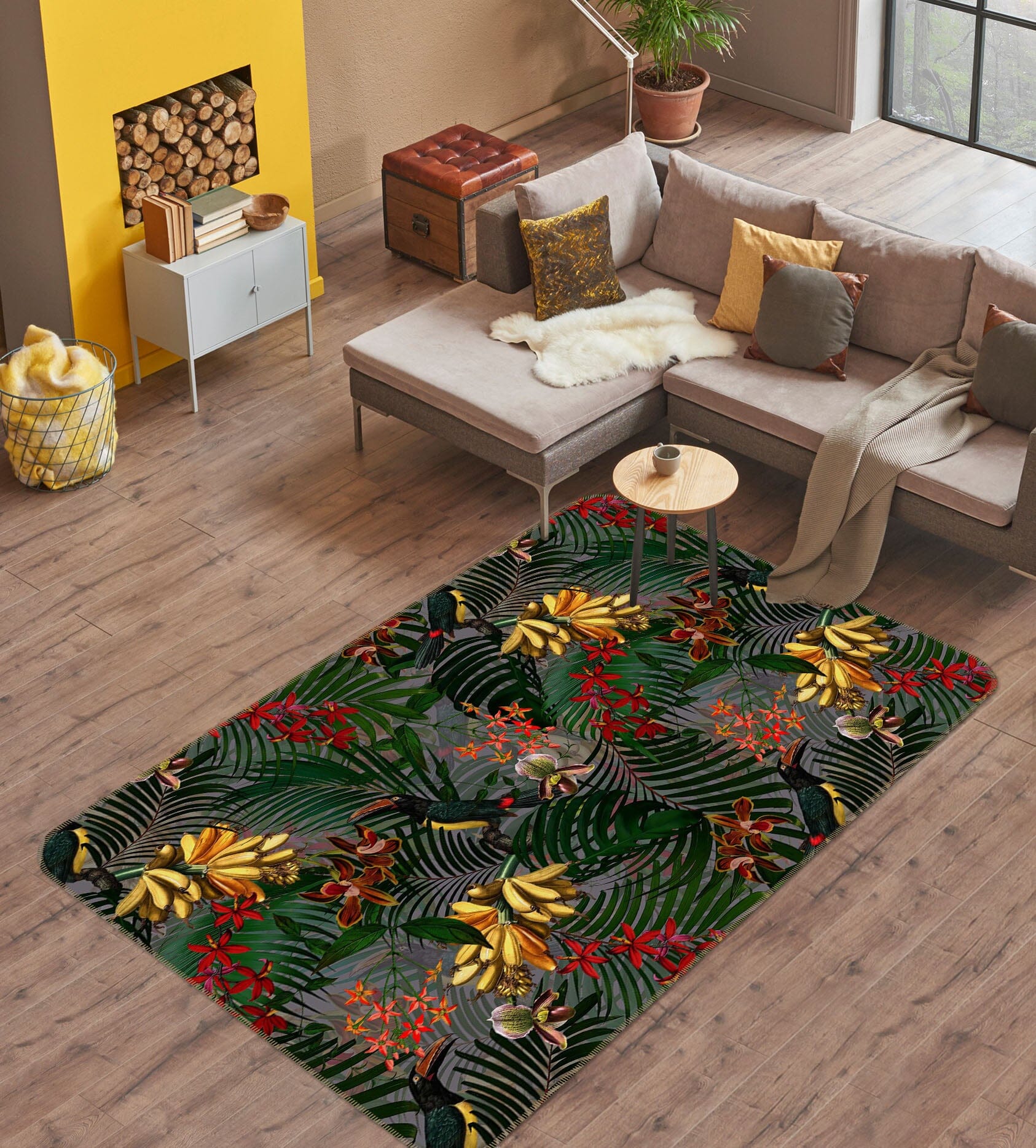 3D Flowers Leaves 107 Uta Naumann Rug Non Slip Rug Mat Mat AJ Creativity Home 