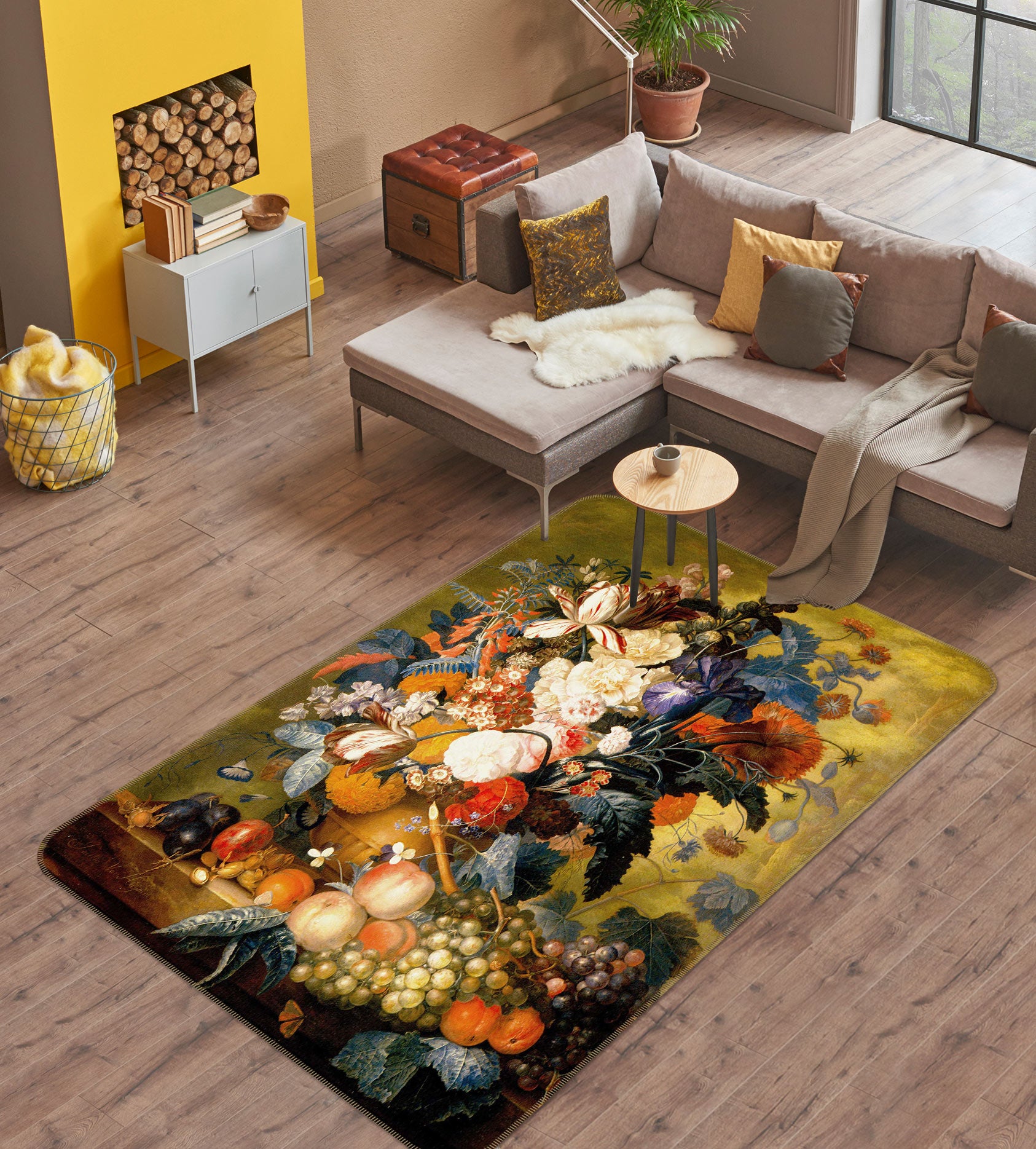 3D Color Vase Flowers 76213 Non Slip Rug Mat