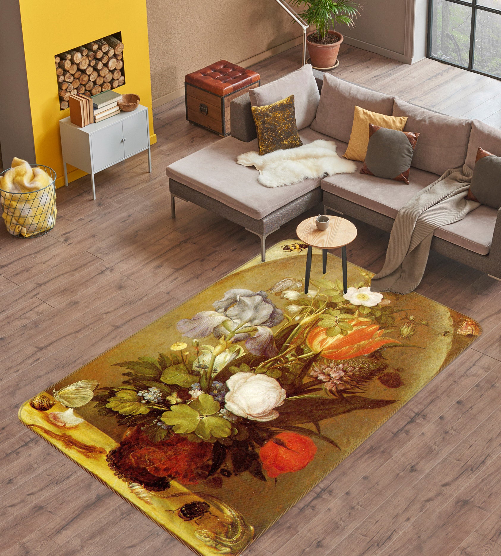 3D Vase Flowers 76212 Non Slip Rug Mat
