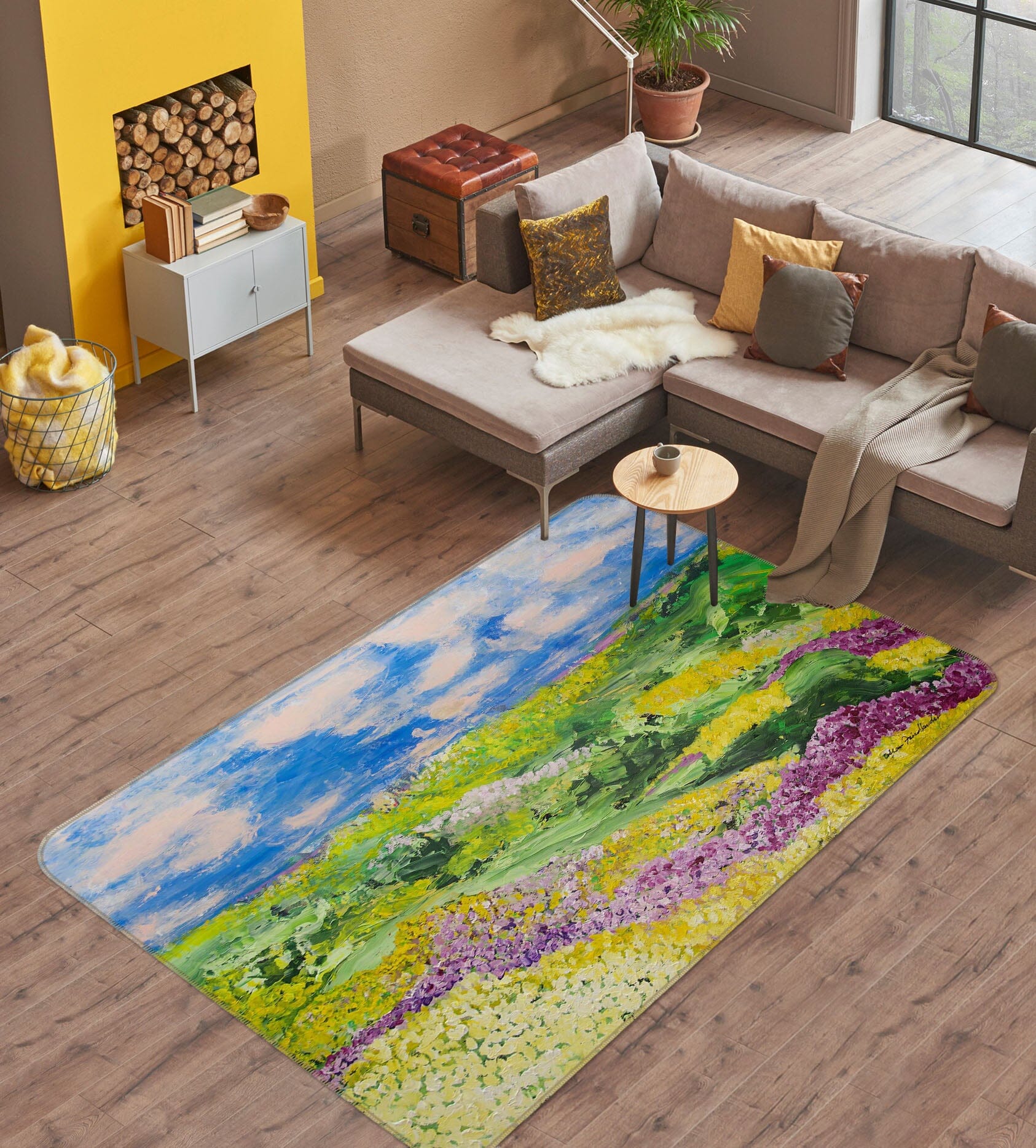 3D Flower Meadow 1102 Allan P. Friedlander Rug Non Slip Rug Mat Mat AJ Creativity Home 