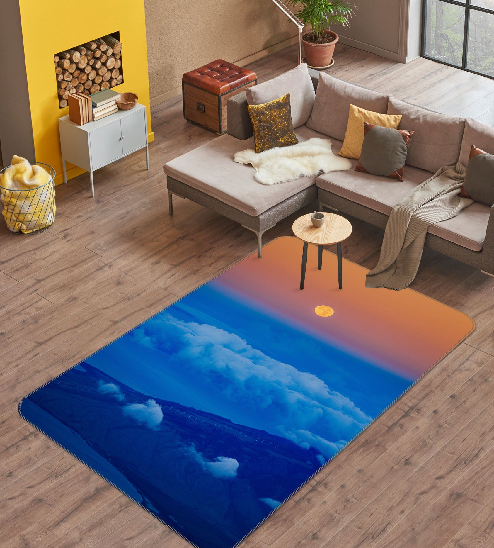 3D Clouds 35245 Non Slip Rug Mat