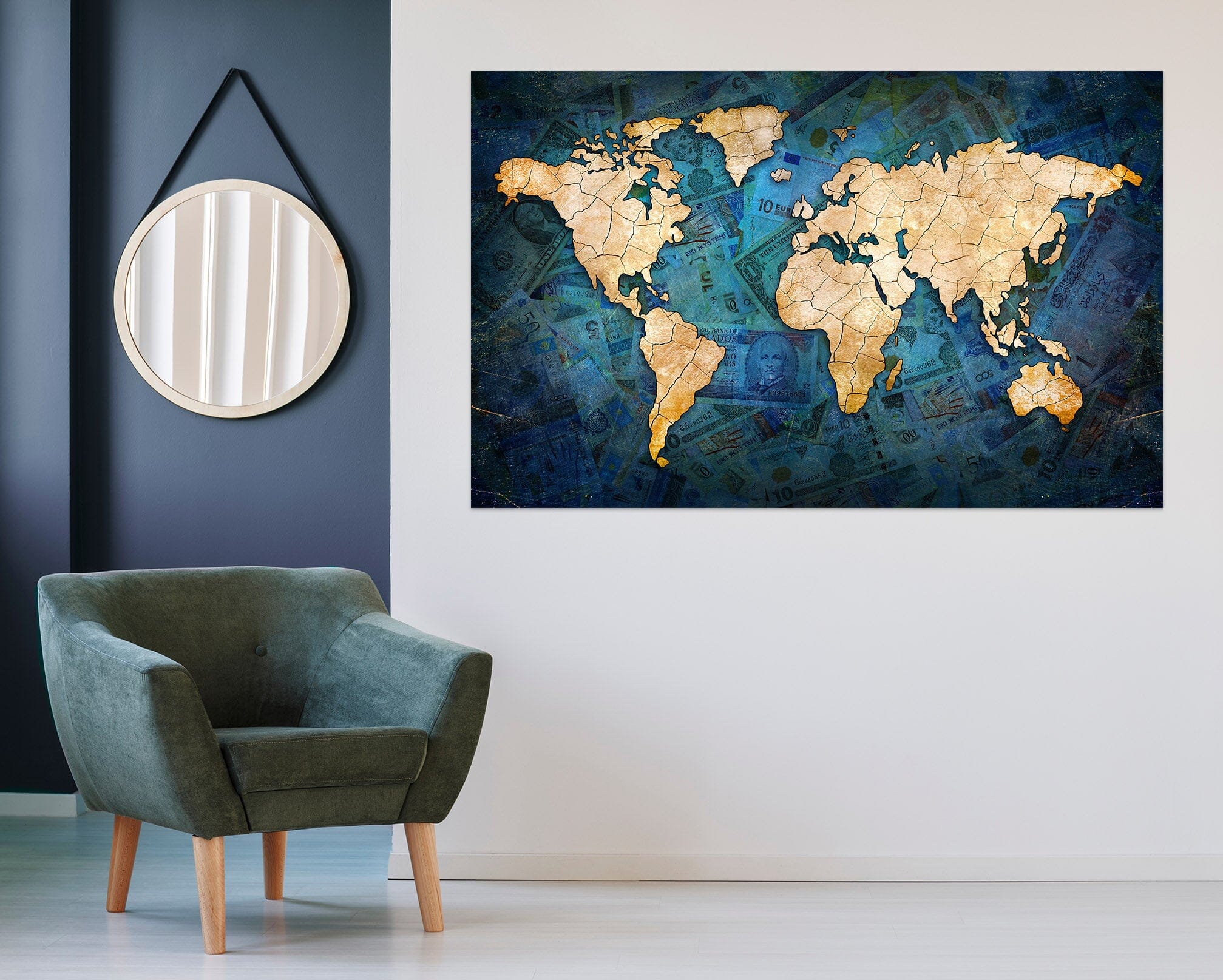 3D Golden Clouds 209 World Map Wall Sticker Wallpaper AJ Wallpaper 2 