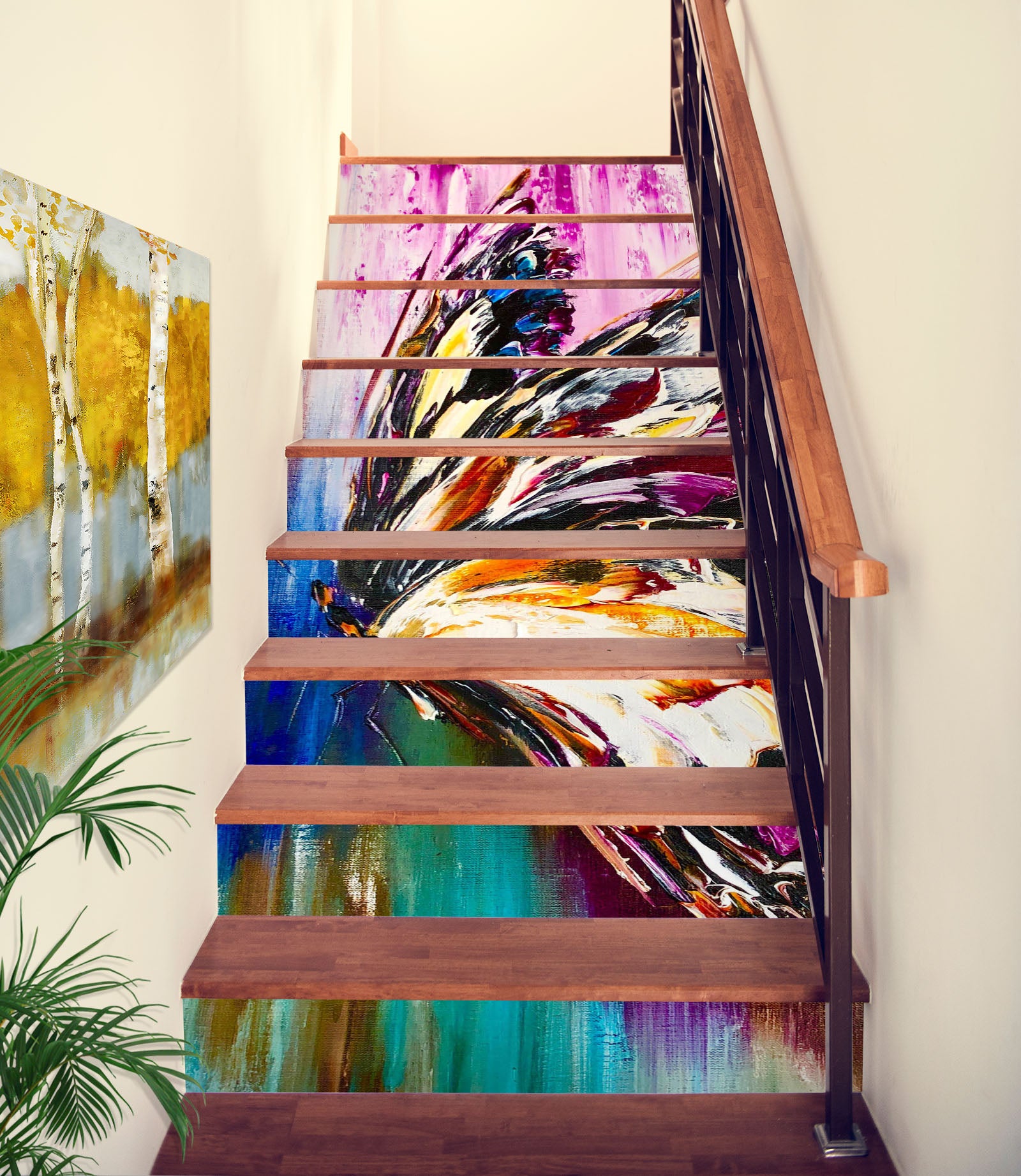 3D Colorful Butterfly 2180 Skromova Marina Stair Risers