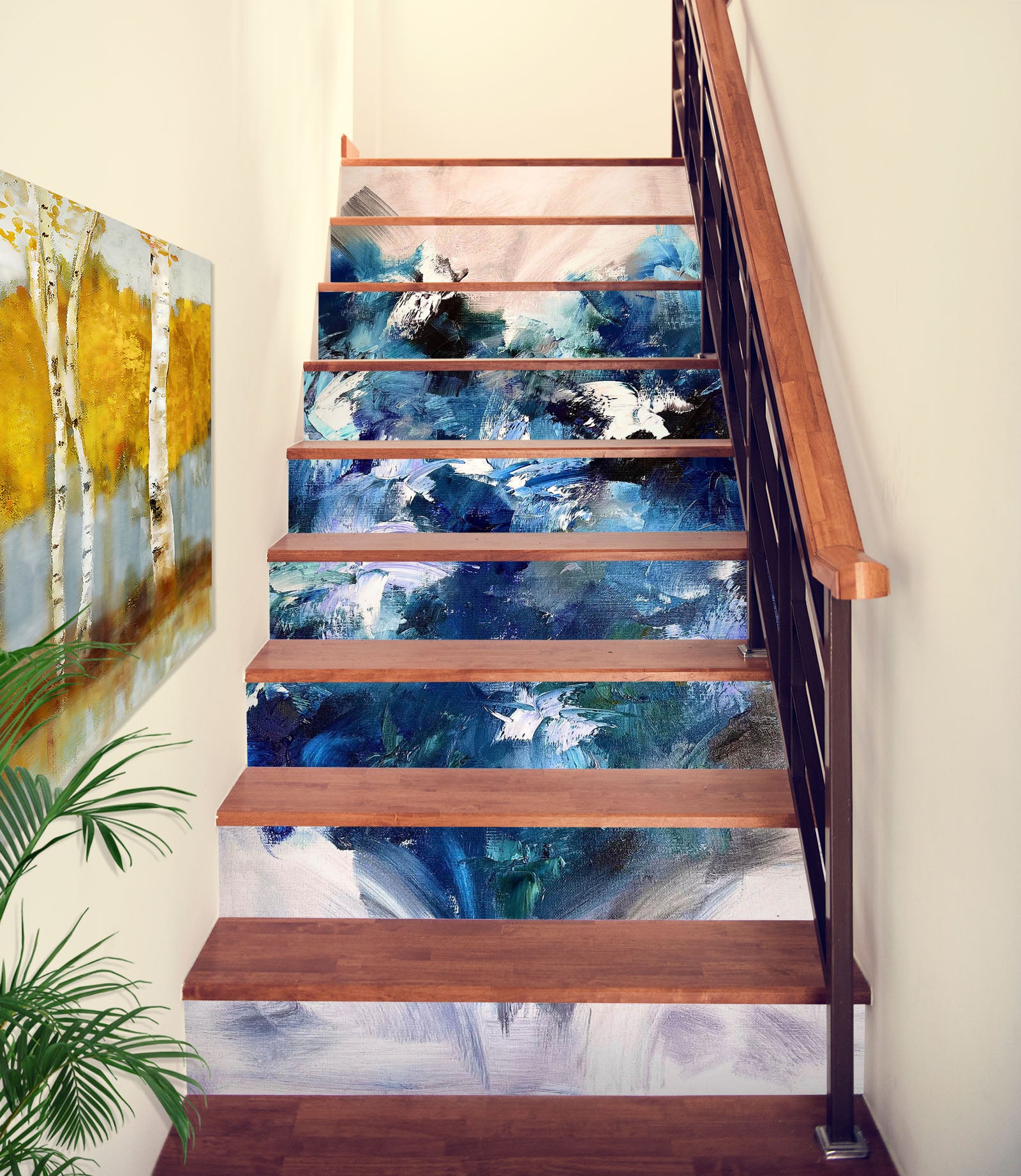 3D Blue Graffiti 3926 Skromova Marina Stair Risers