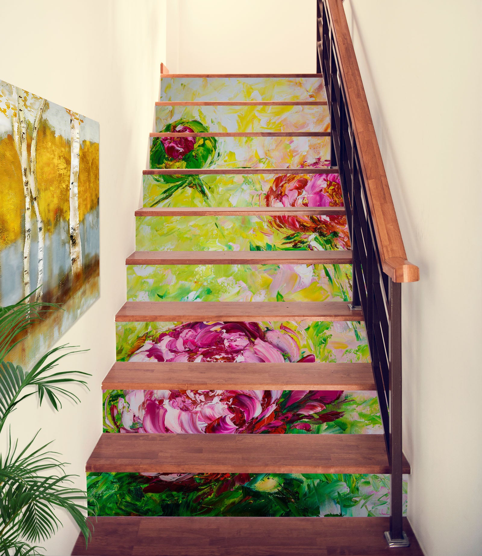 3D Pink Flower 2169 Skromova Marina Stair Risers