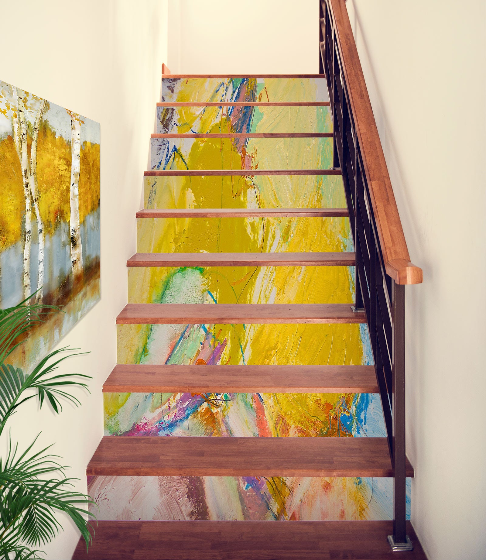 3D Yellow Paint Pattern 89227 Allan P. Friedlander Stair Risers