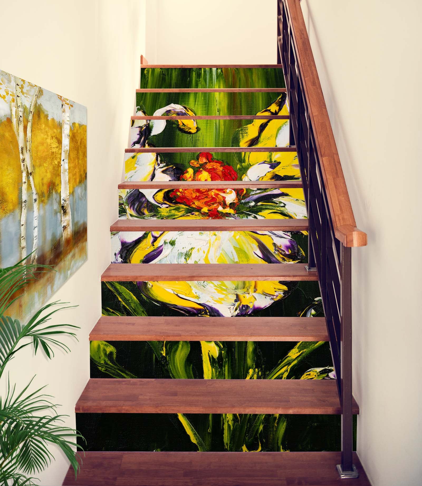 3D Yellow Flower 2207 Skromova Marina Stair Risers