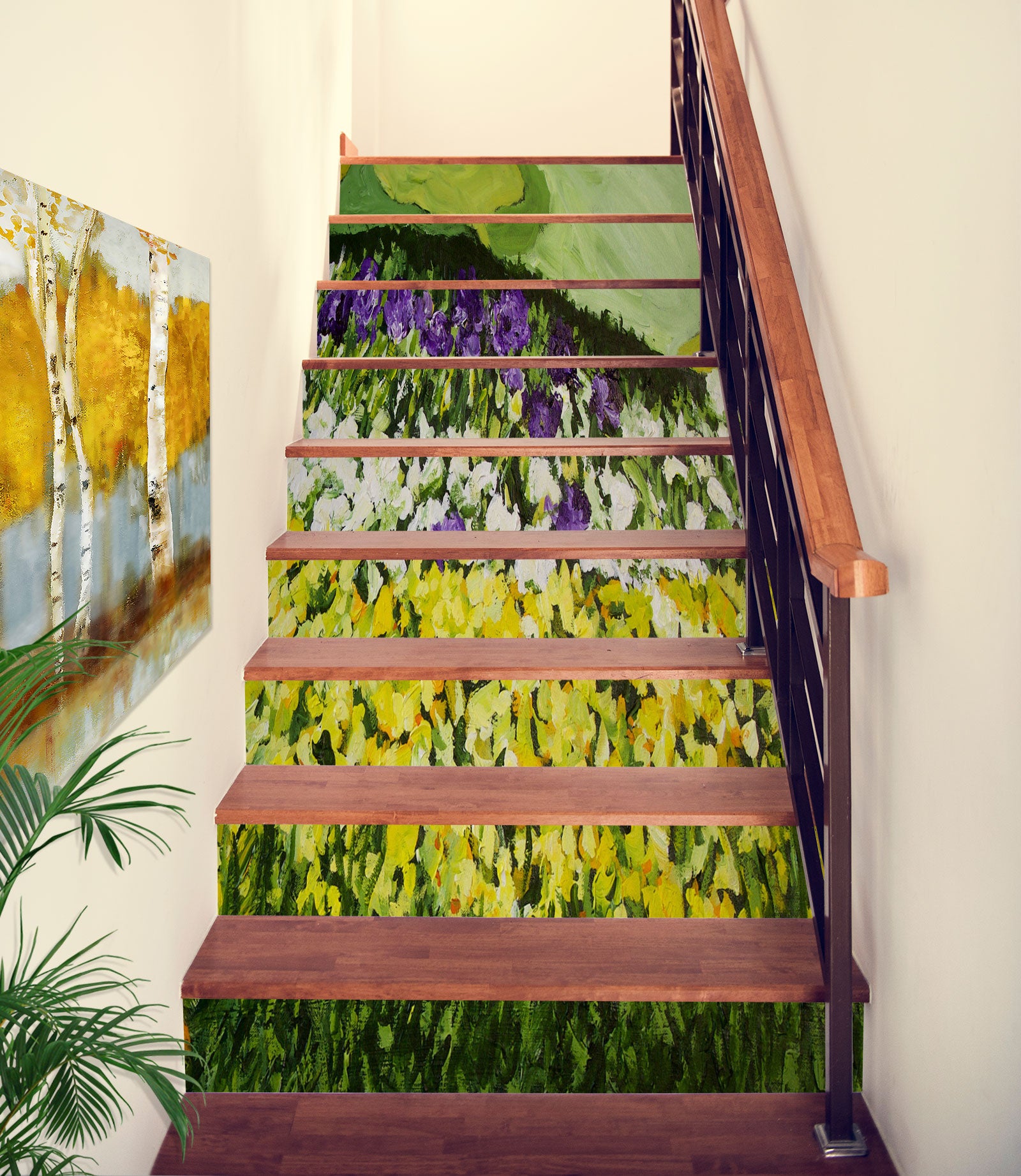 3D Yellow Flower Bush 9050 Allan P. Friedlander Stair Risers