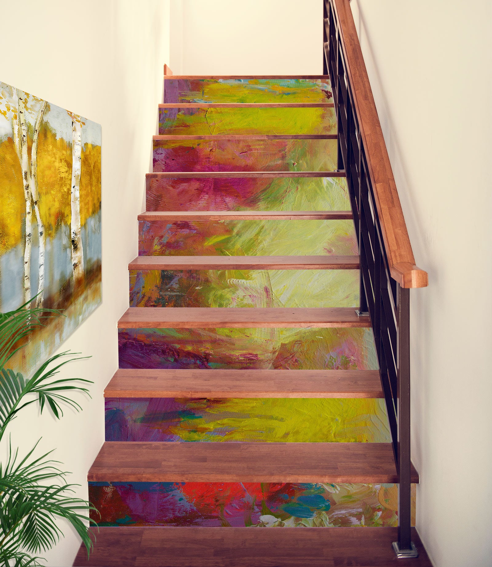 3D Color Abstract Oil Painting 90172 Allan P. Friedlander Stair Risers