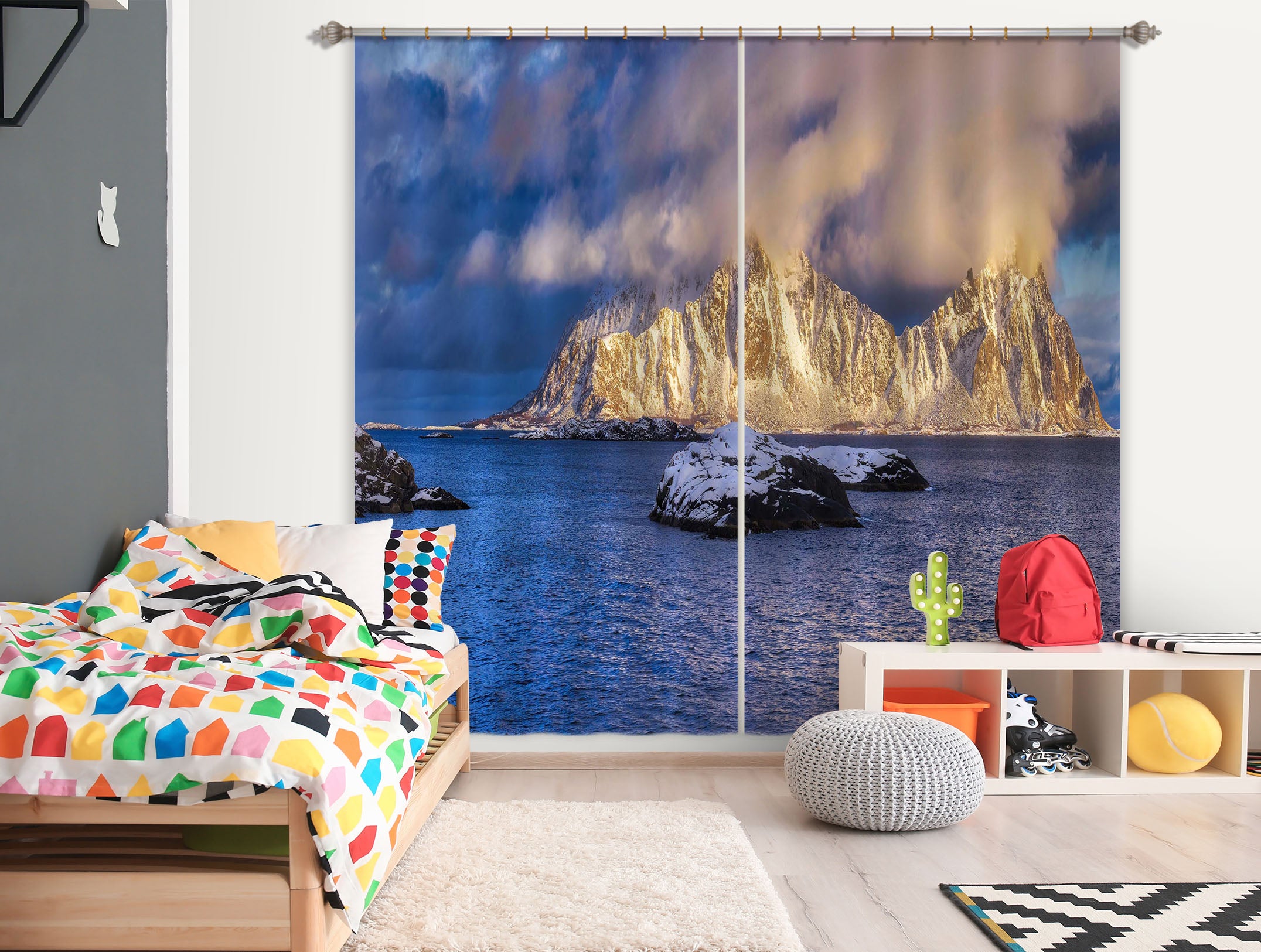3D Snow Sea 123 Marco Carmassi Curtain Curtains Drapes