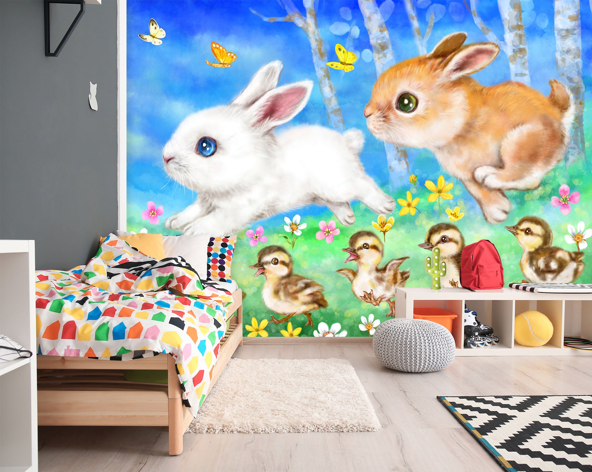 3D Rabbit Duck 5514 Kayomi Harai Wall Mural Wall Murals