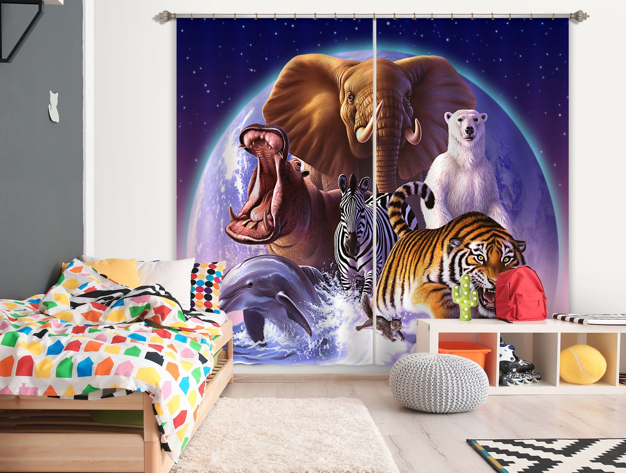3D Wild World 049 Jerry LoFaro Curtain Curtains Drapes Curtains AJ Creativity Home 