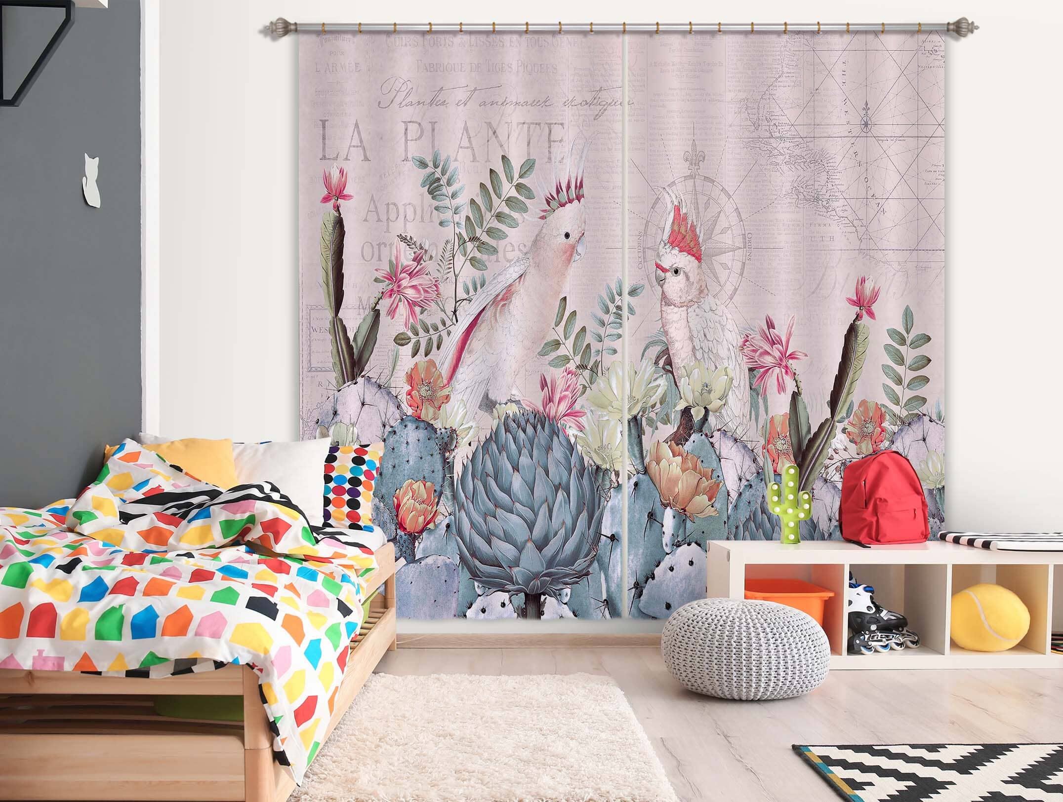 3D Flower Bird 051 Andrea haase Curtain Curtains Drapes Curtains AJ Creativity Home 