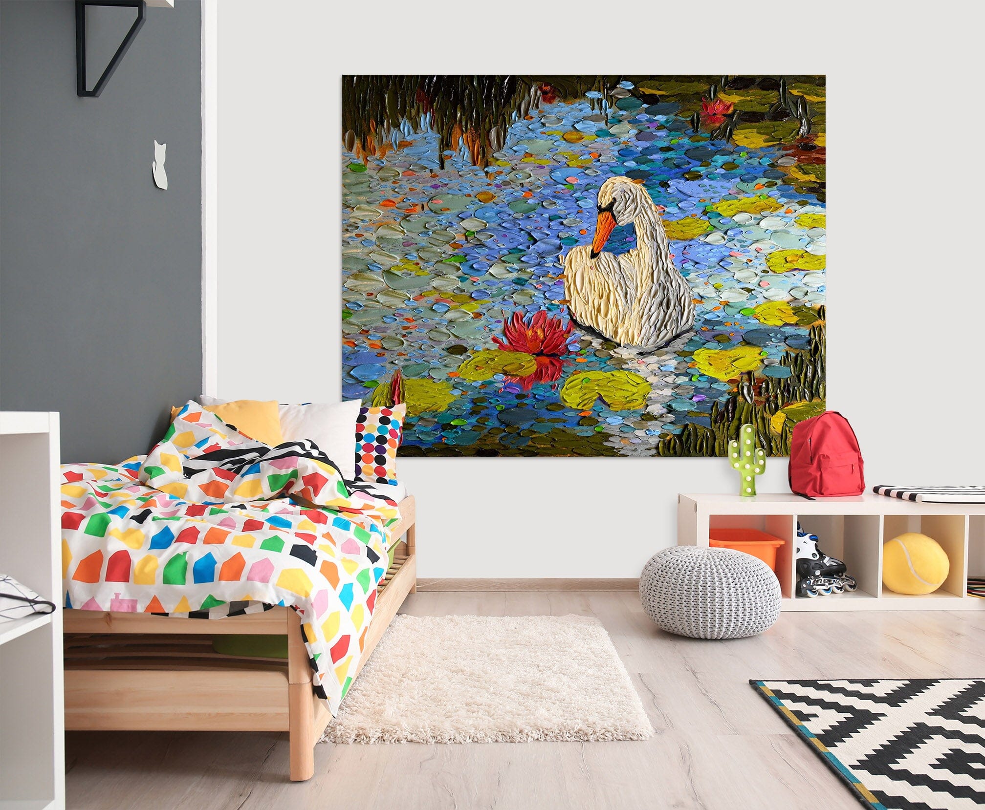 3D Swan Lake 025 Dena Tollefson Wall Sticker Wallpaper AJ Wallpaper 2 