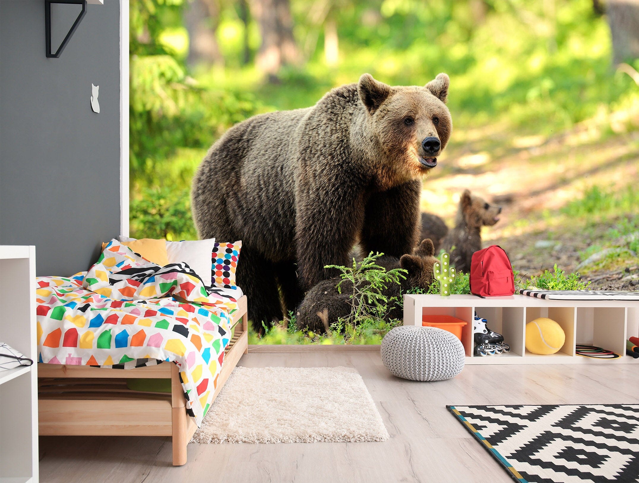 3D Black Bear 331 Wall Murals Wallpaper AJ Wallpaper 2 
