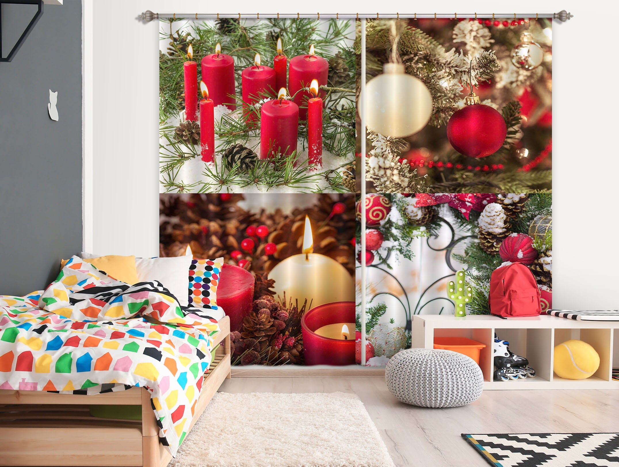 3D Holiday Gift 239 Assaf Frank Curtain Curtains Drapes Curtains AJ Creativity Home 