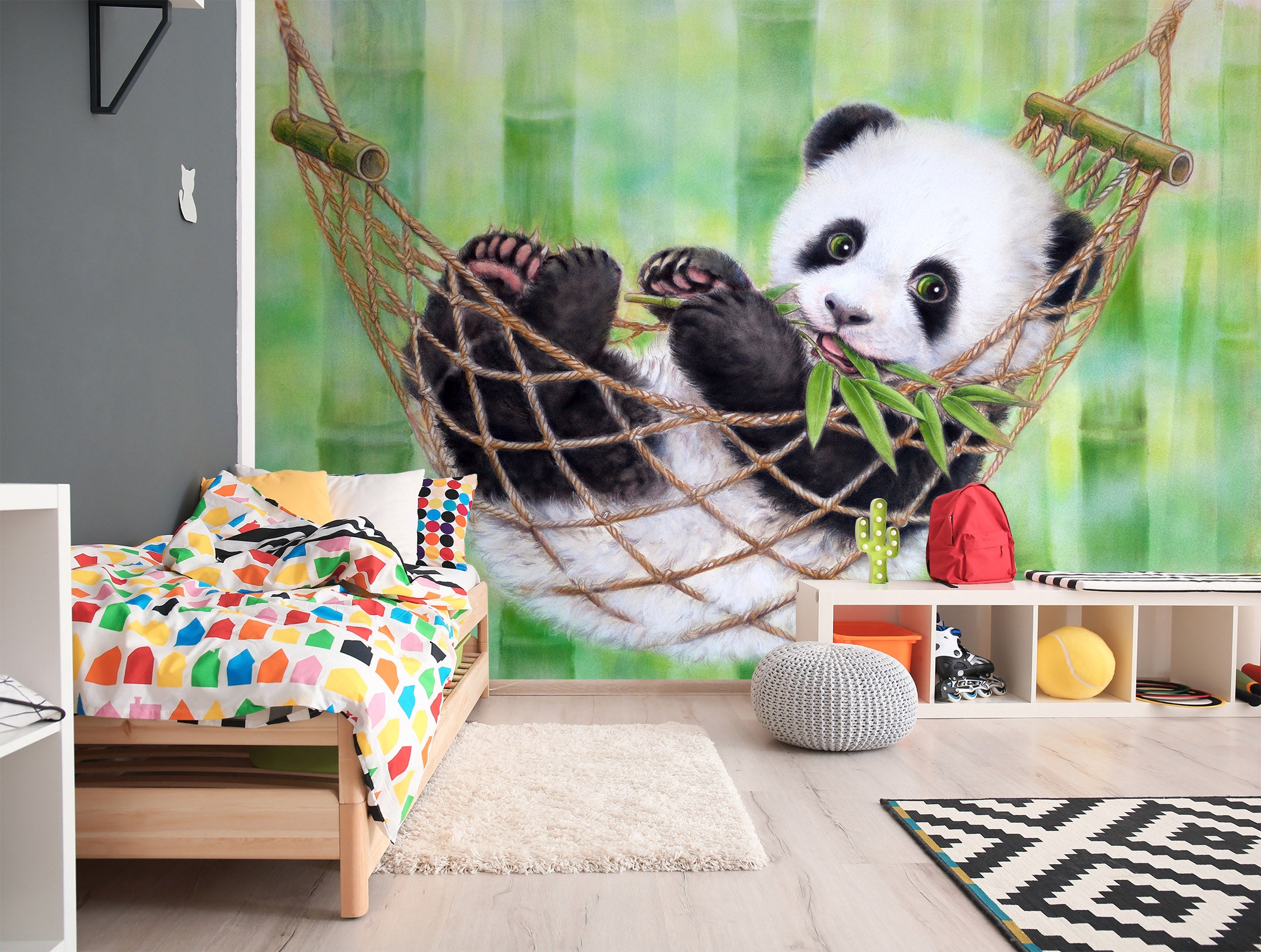 3D Cute Panda 5418 Kayomi Harai Wall Mural Wall Murals