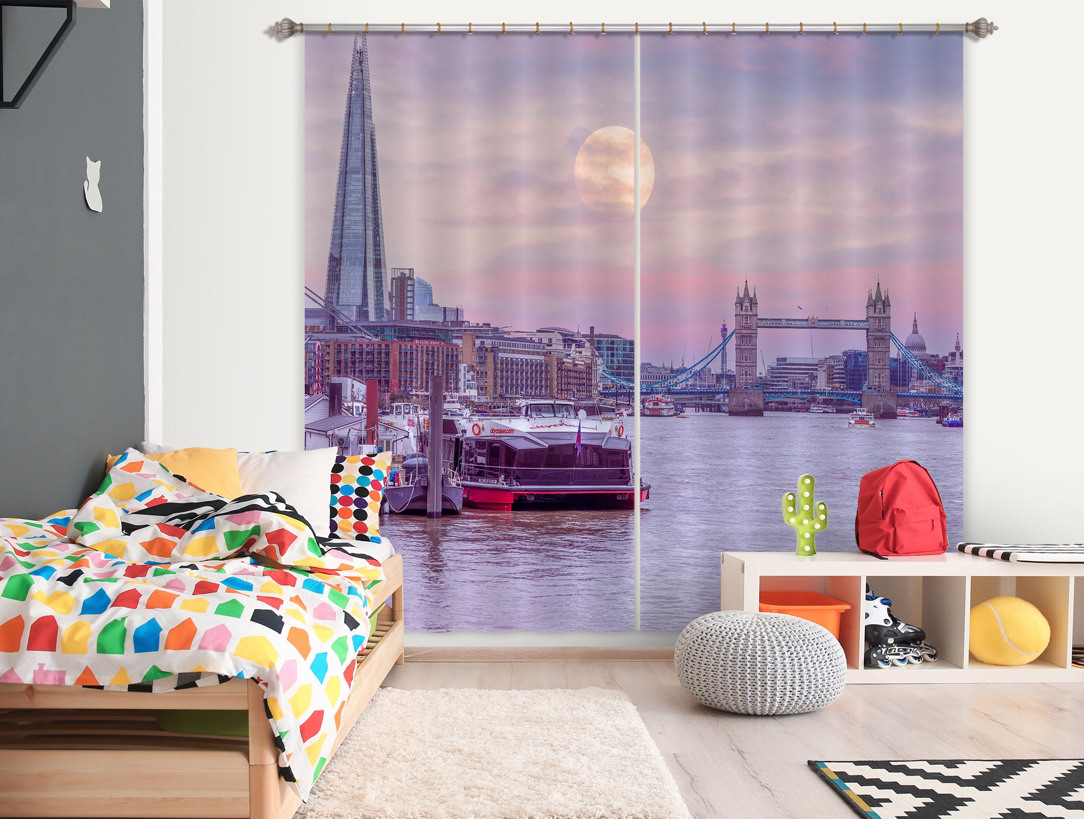 3D Sea Bridge 6560 Assaf Frank Curtain Curtains Drapes