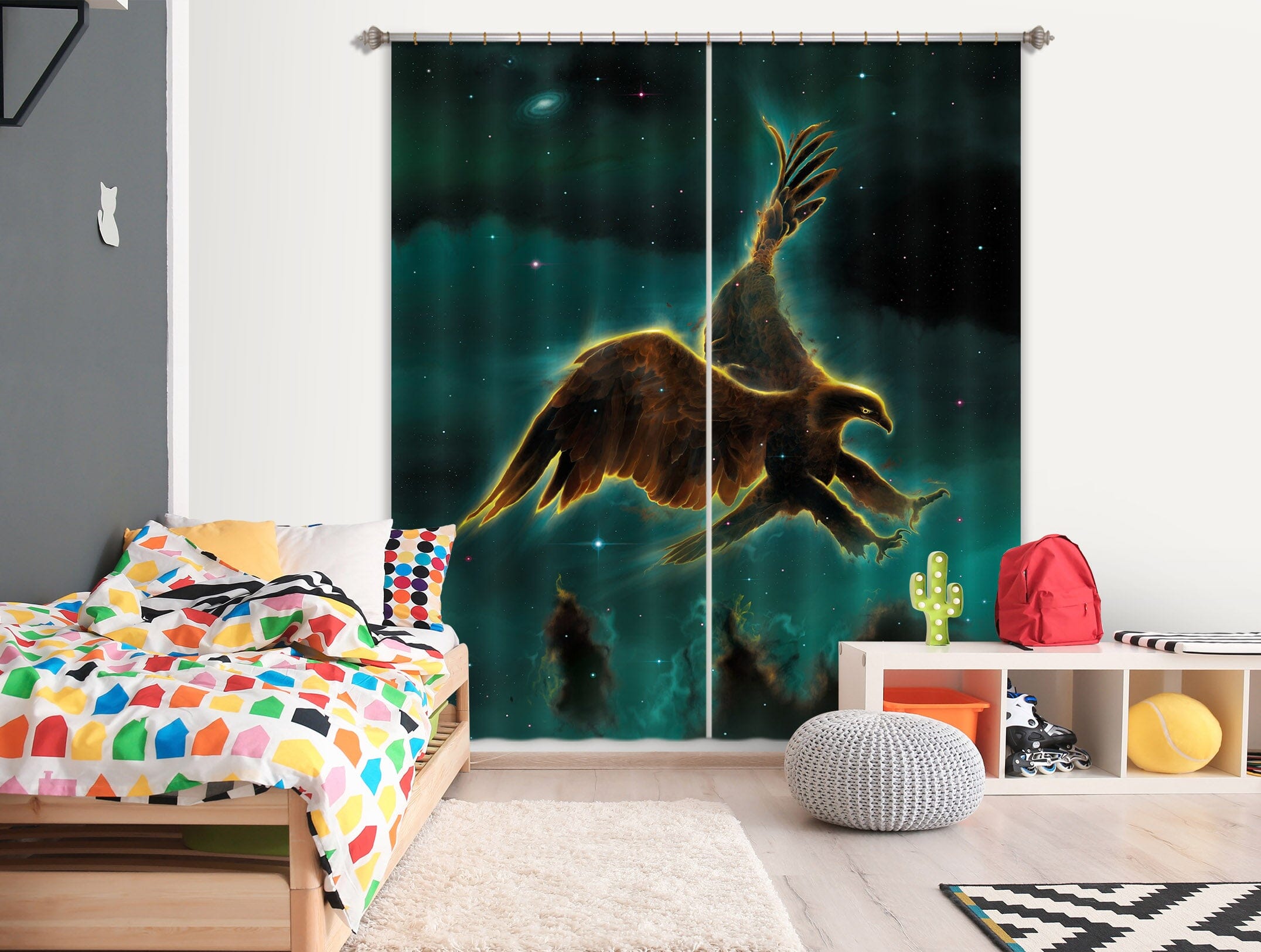 3D Eagle Galaxy 035 Vincent Hie Curtain Curtains Drapes Curtains AJ Creativity Home 