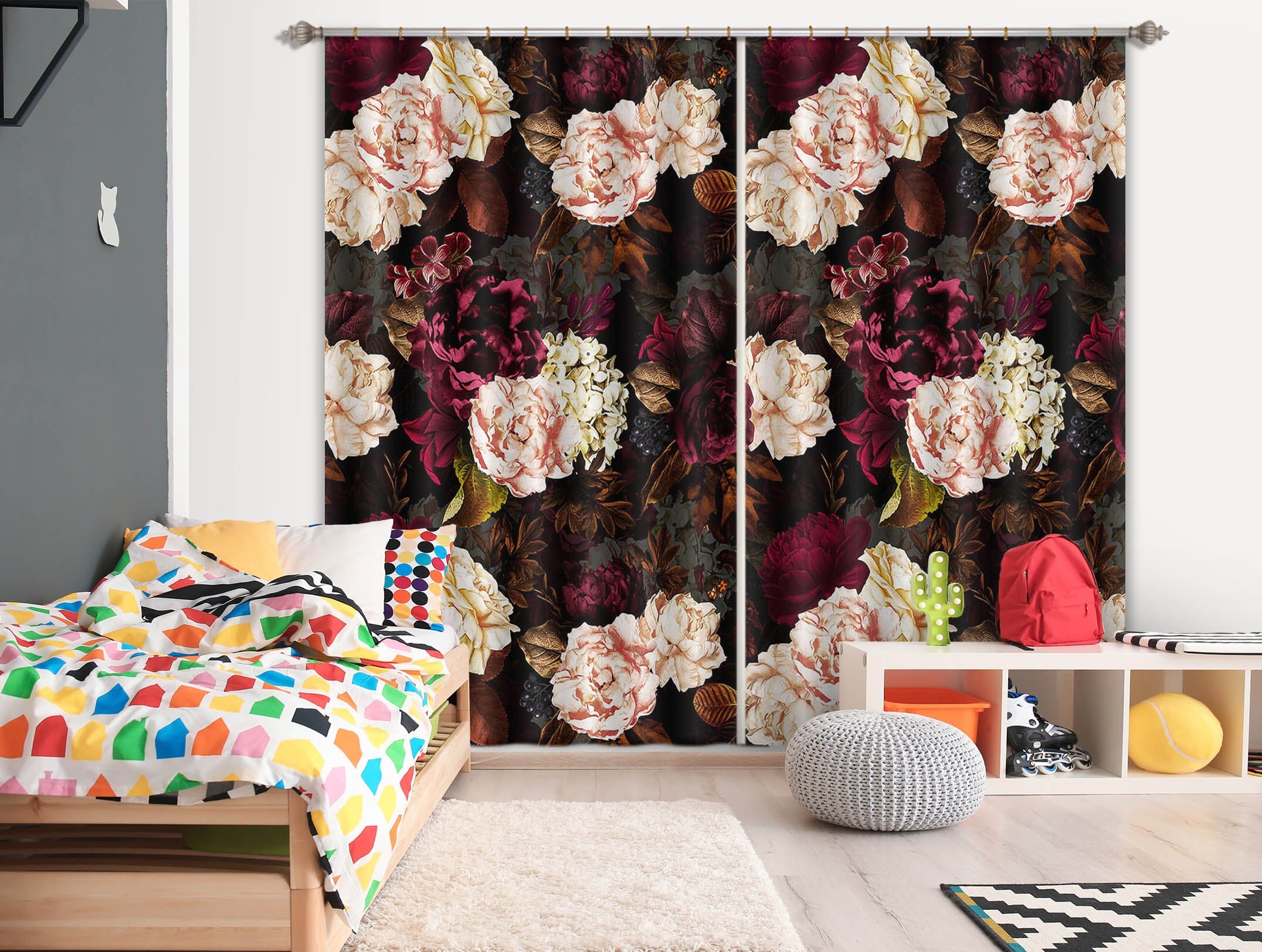 3D Doodle Flowers 142 Uta Naumann Curtain Curtains Drapes Curtains AJ Creativity Home 