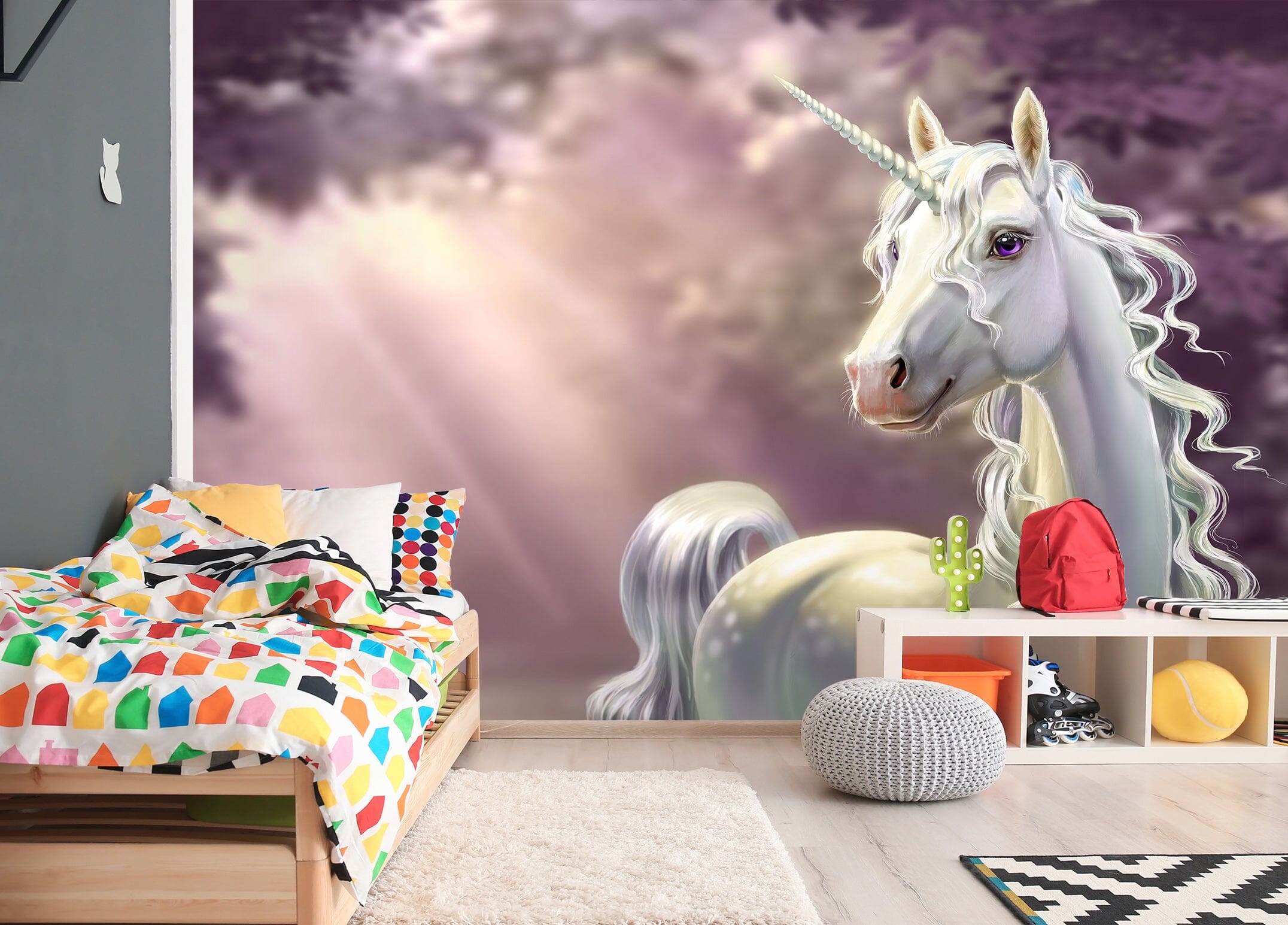 3D Elegant White Unicorn 042 Wall Murals Wallpaper AJ Wallpaper 2 