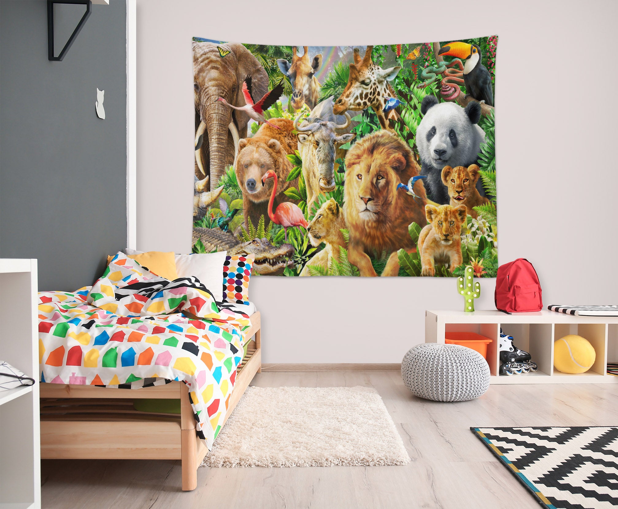 3D Animal Forest Panda 725 Adrian Chesterman Tapestry Hanging Cloth Hang