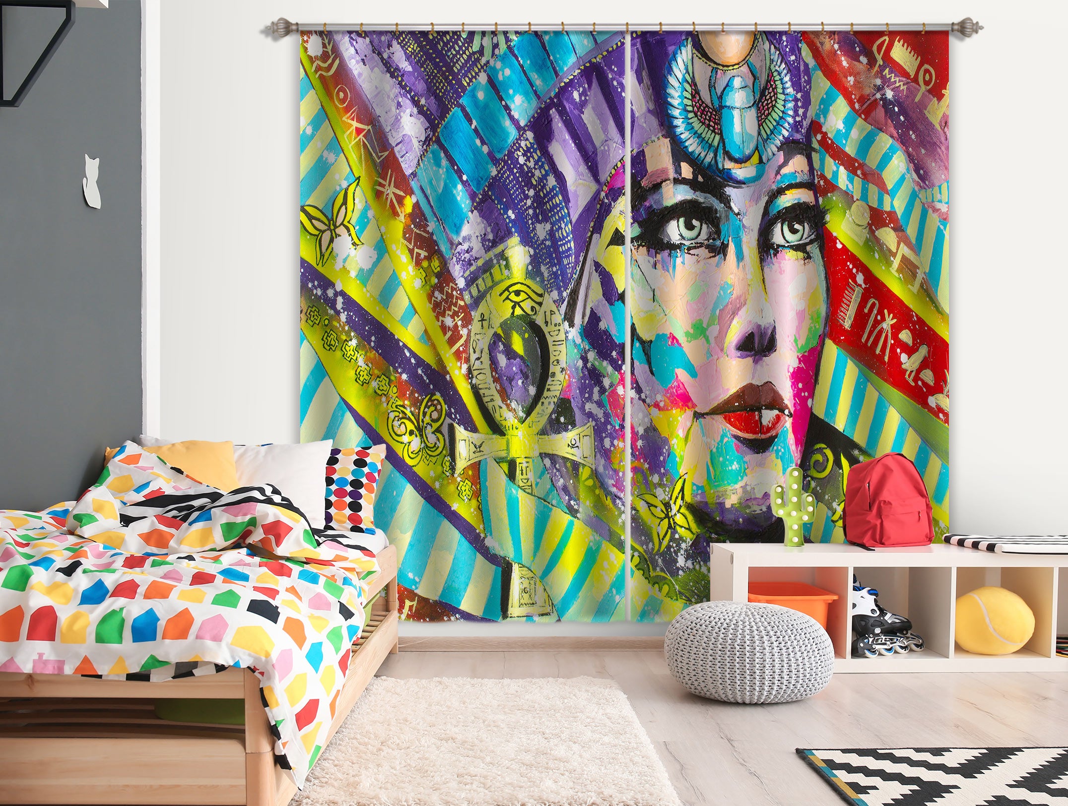 3D Warrior Woman 021 Curtains Drapes