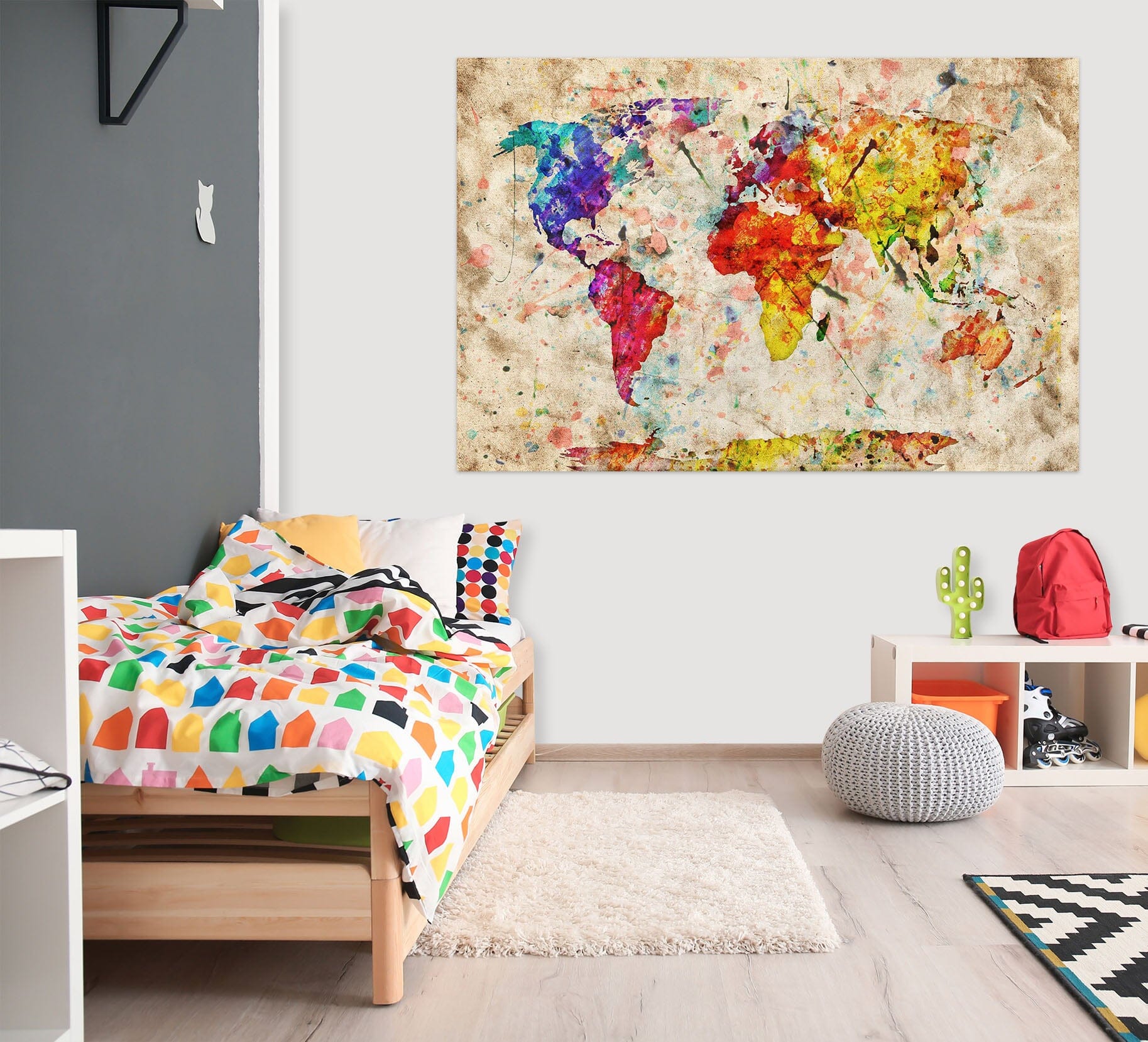 3D Color Painting 139 World Map Wall Sticker Wallpaper AJ Wallpaper 2 