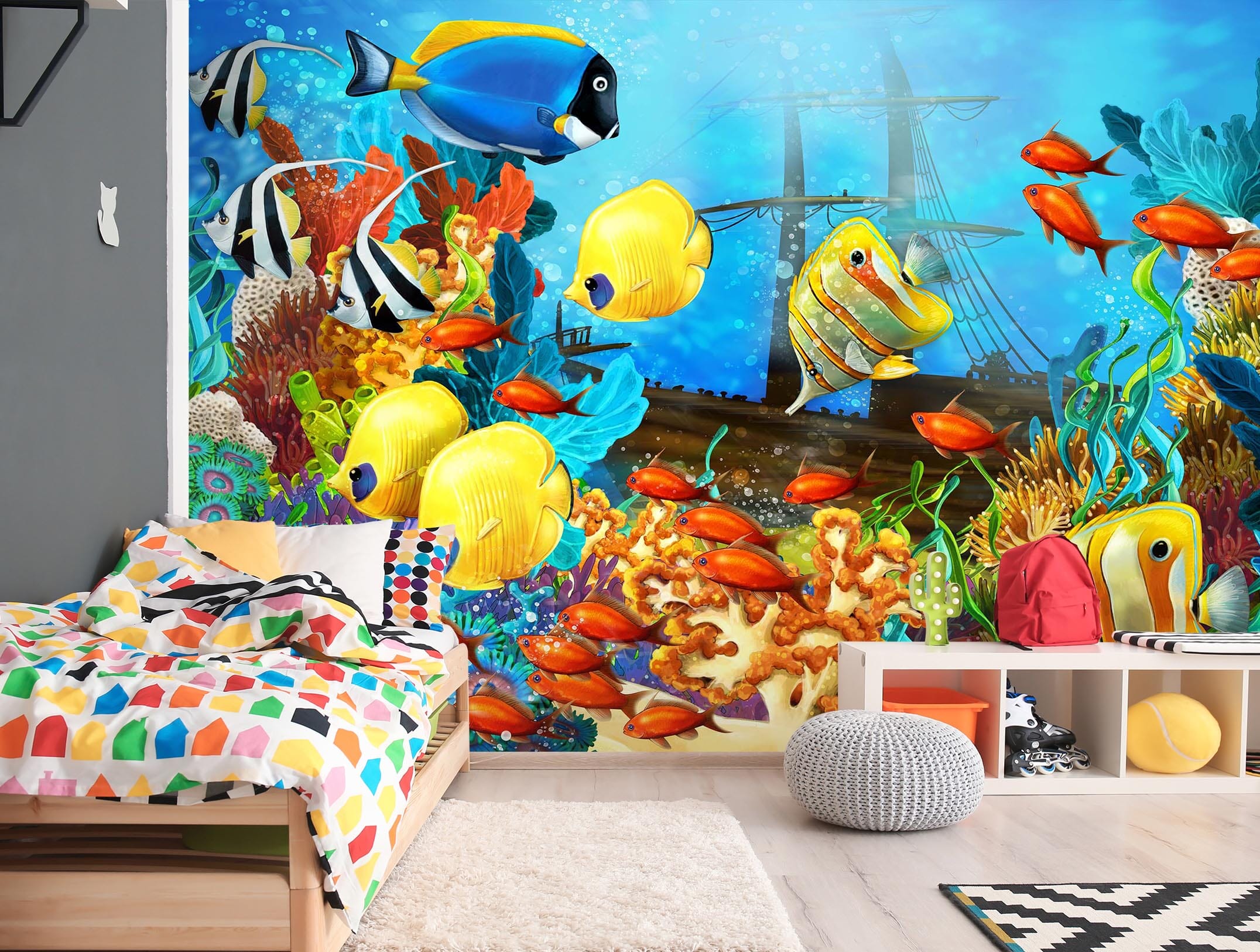 3D Cartoon Sea Bottom 054 Wall Murals Wallpaper AJ Wallpaper 2 