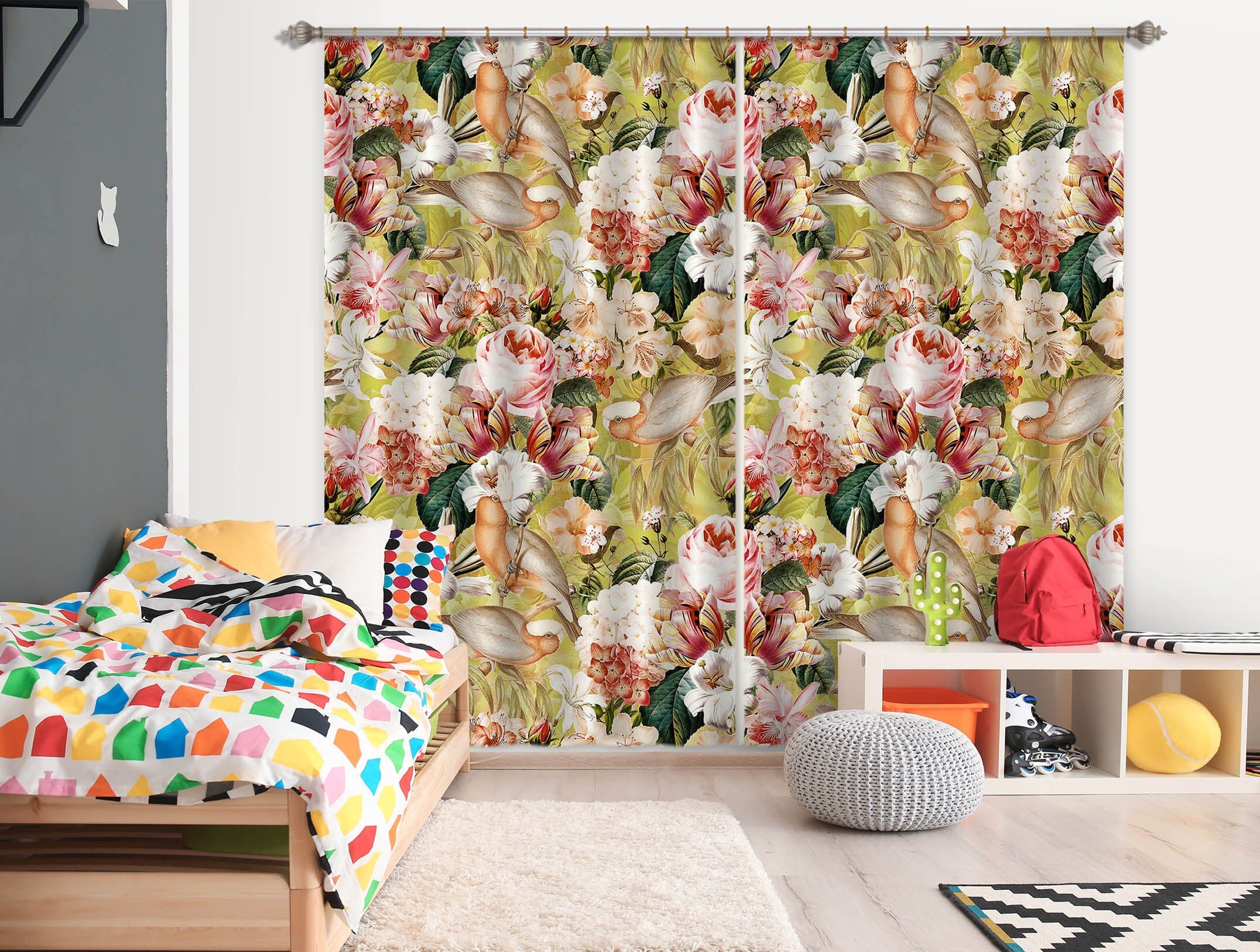 3D Oil Painting Garden 122 Uta Naumann Curtain Curtains Drapes Curtains AJ Creativity Home 