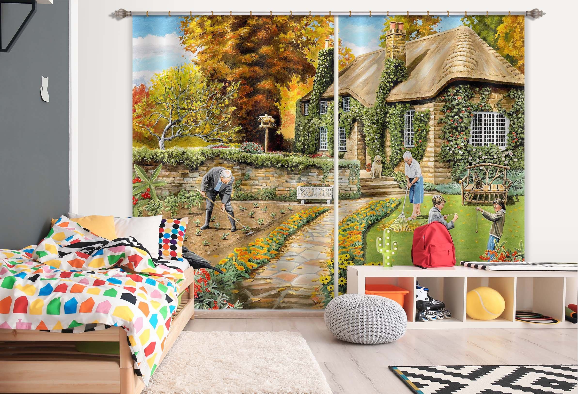 3D Autumn Garden 045 Trevor Mitchell Curtain Curtains Drapes Curtains AJ Creativity Home 