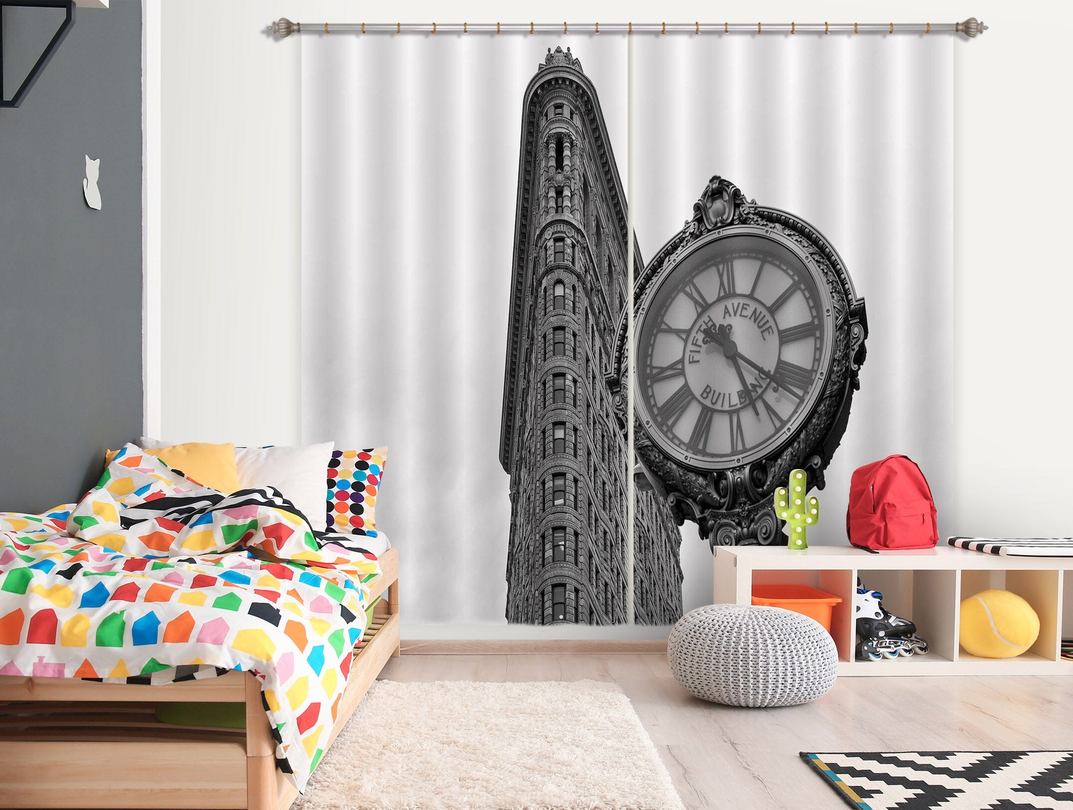 3D Grey Clock 194 Marco Carmassi Curtain Curtains Drapes Curtains AJ Creativity Home 