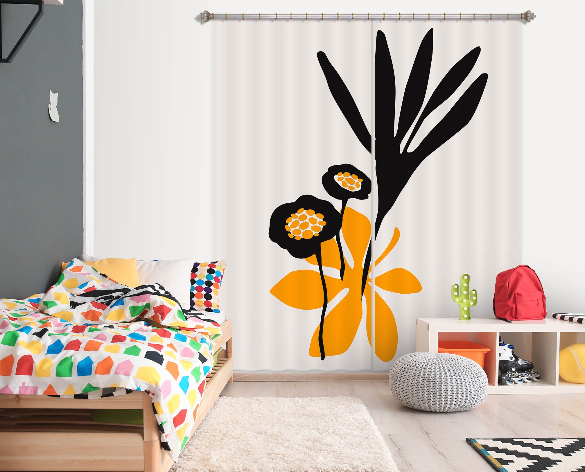 3D Blossom Sunflower 1014 Boris Draschoff Curtain Curtains Drapes