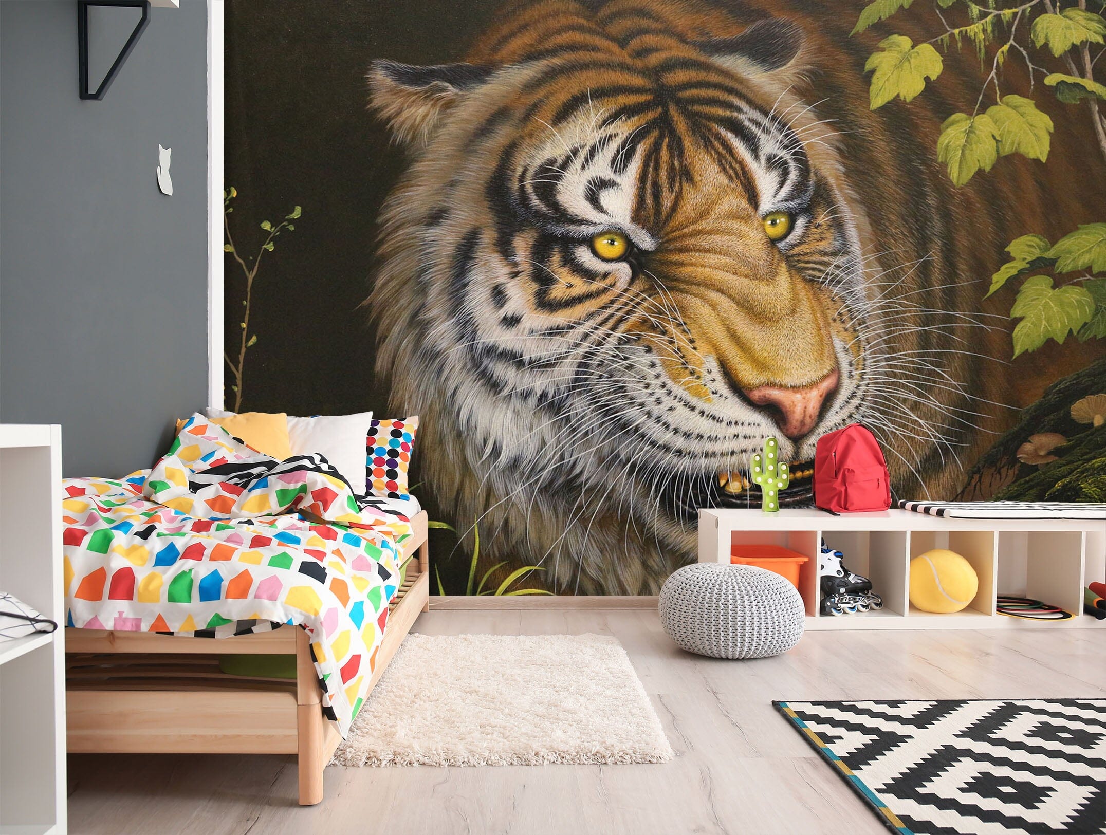 3D Tiger Leaf 233 Wall Murals Wallpaper AJ Wallpaper 2 