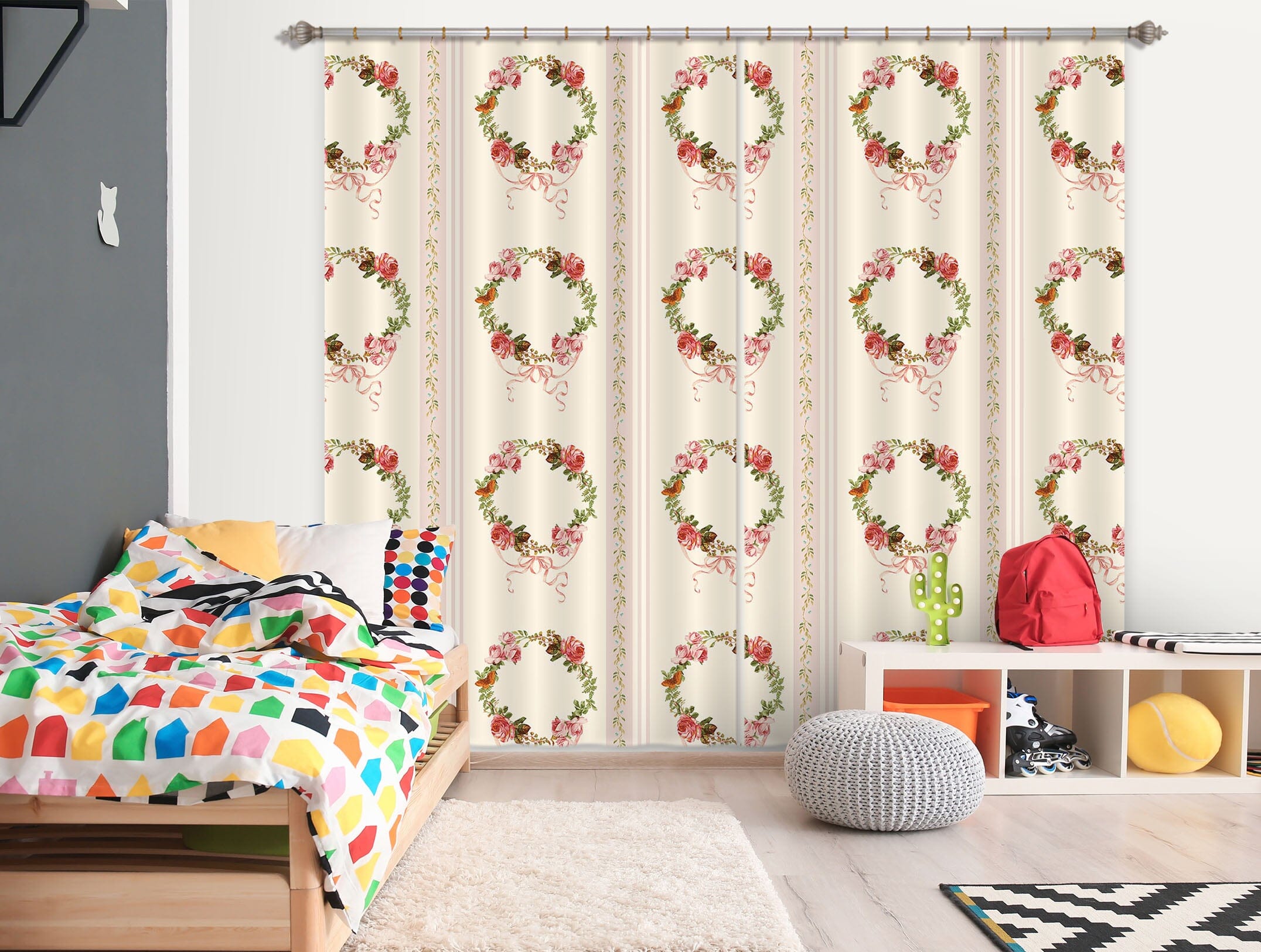 3D Flower Pattern 167 Uta Naumann Curtain Curtains Drapes Curtains AJ Creativity Home 